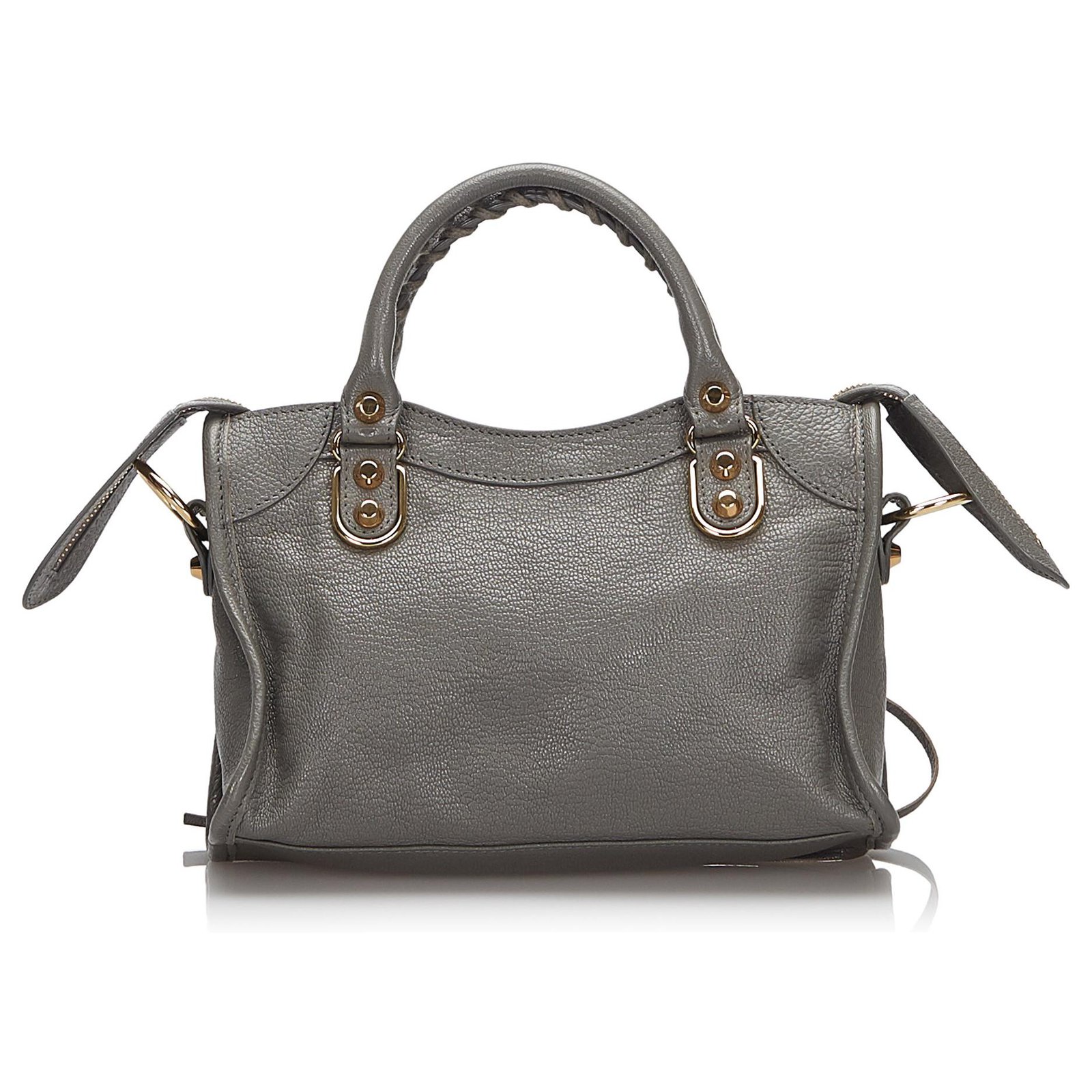 City leather mini bag Balenciaga Grey in Leather - 35830998