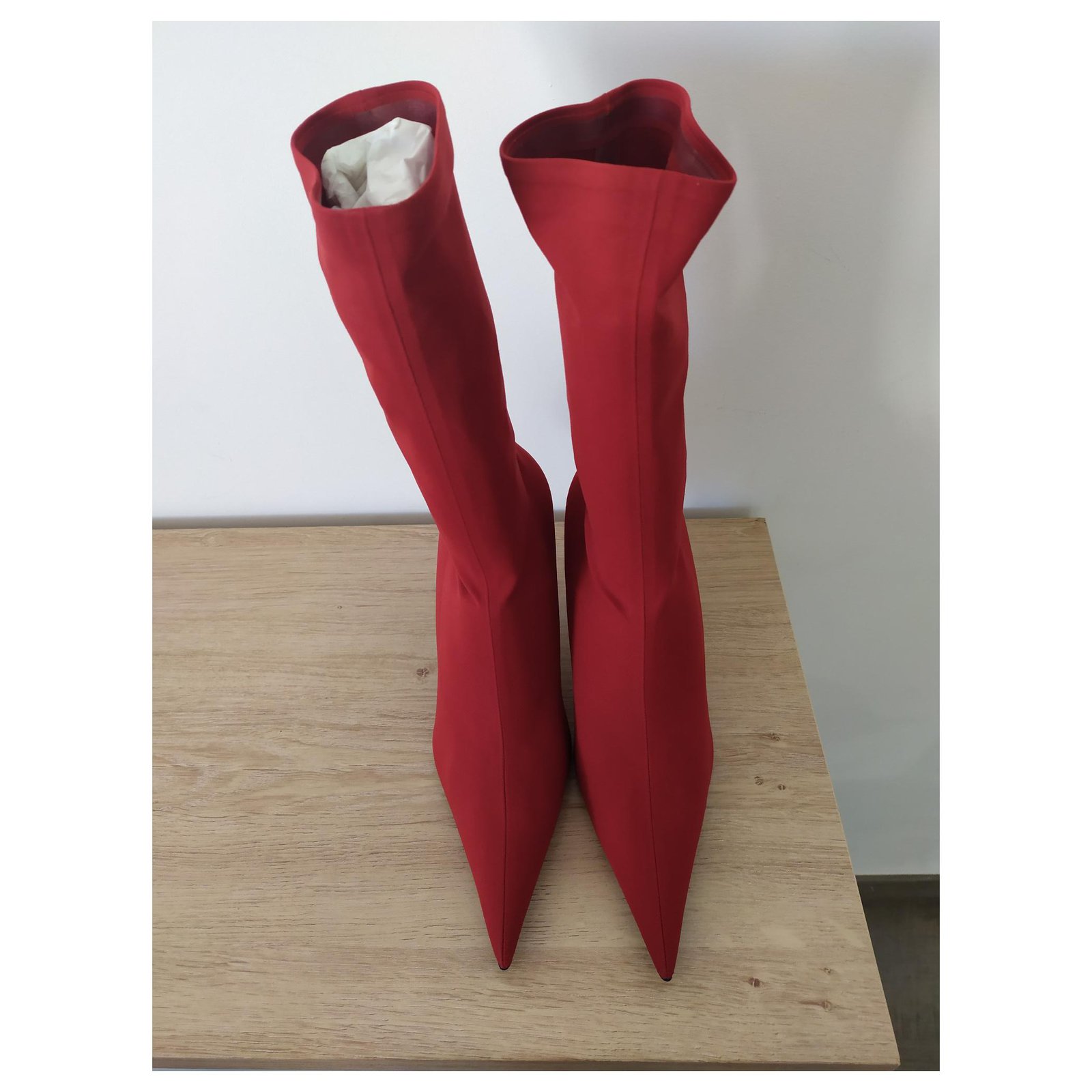 Balenciaga Knife Ankle Boots Red Cloth ref.160282 - Joli Closet