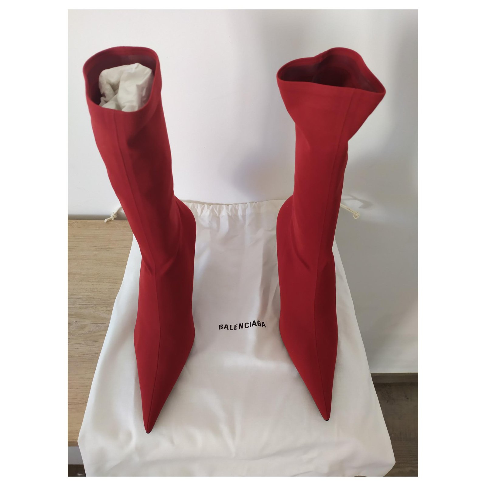 Balenciaga Knife Ankle Boots Red Cloth ref.160282 - Joli Closet