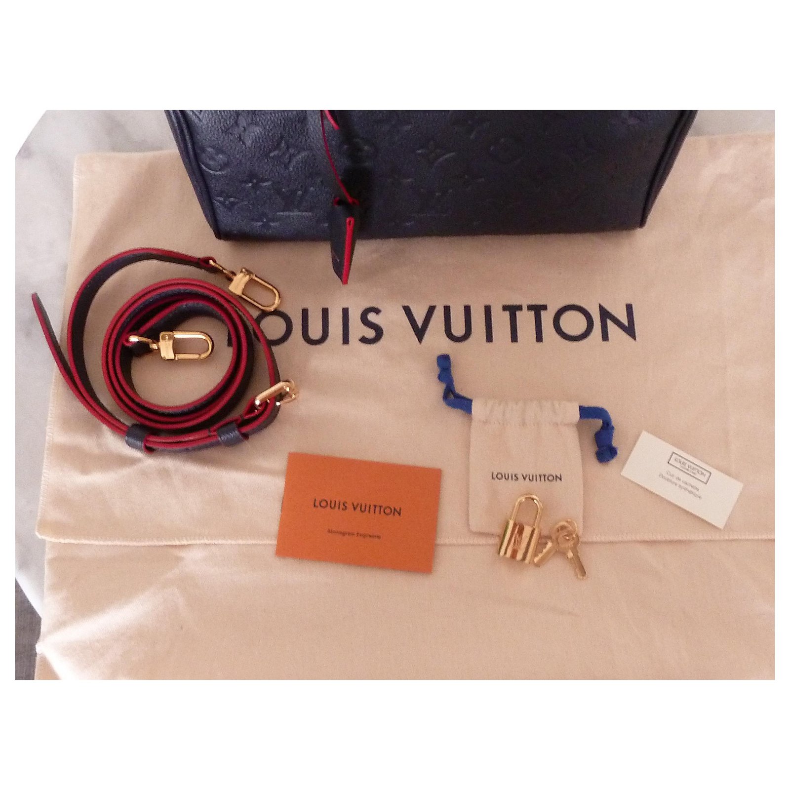 Louis Vuitton Speedy 25 Jaipur imprint shoulder strap Red Leather  ref.257900 - Joli Closet