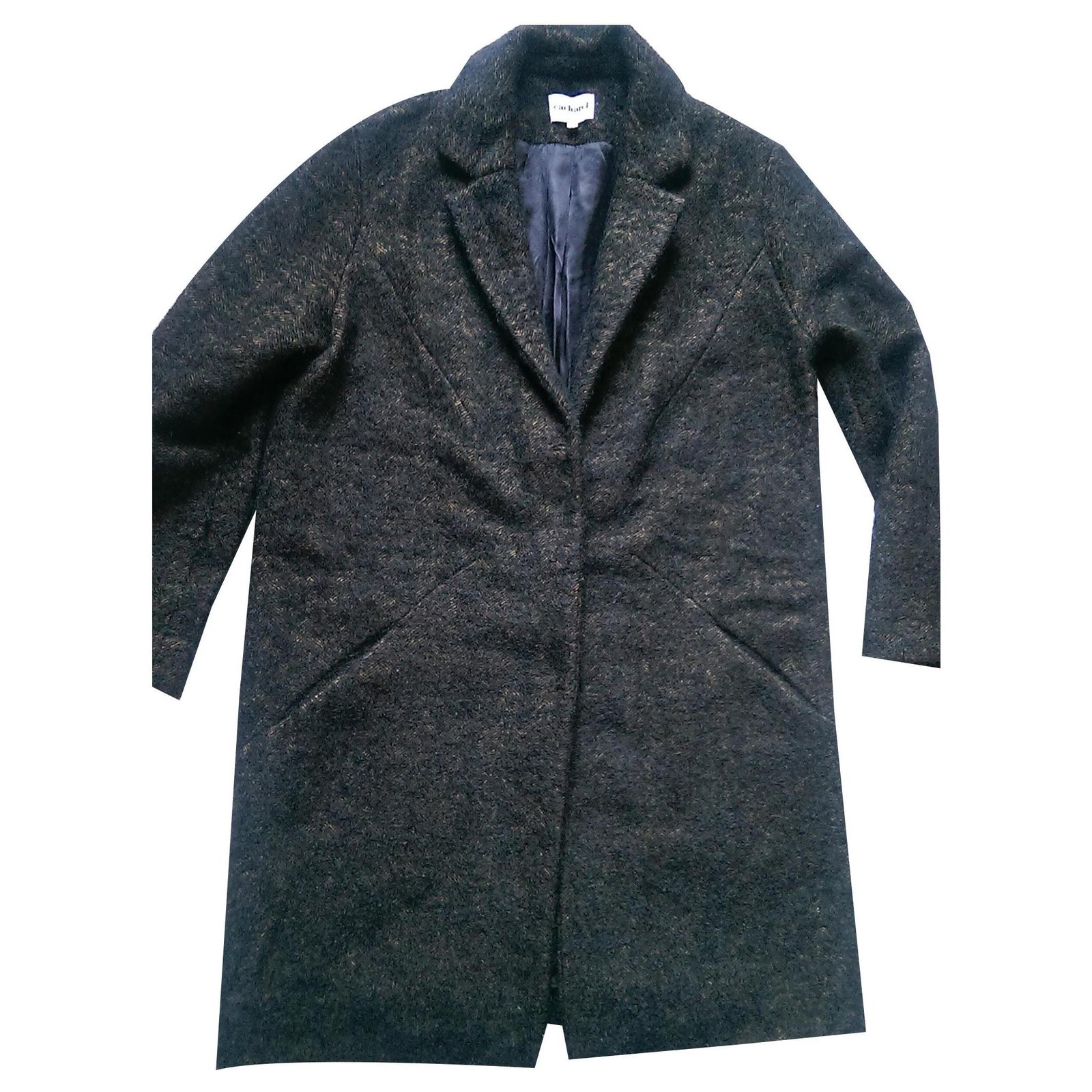 Cacharel Coats, Outerwear Black Khaki Wool Mohair ref.160533 - Joli Closet