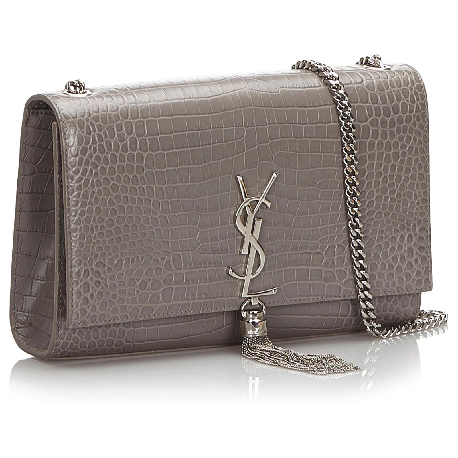 YSL Grey Monogram Kate Small Bag – The Closet