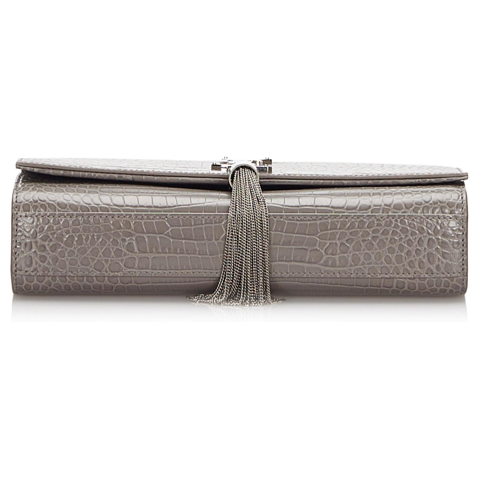 Yves Saint Laurent Ysl belt bag Grey Leather ref.235714 - Joli Closet