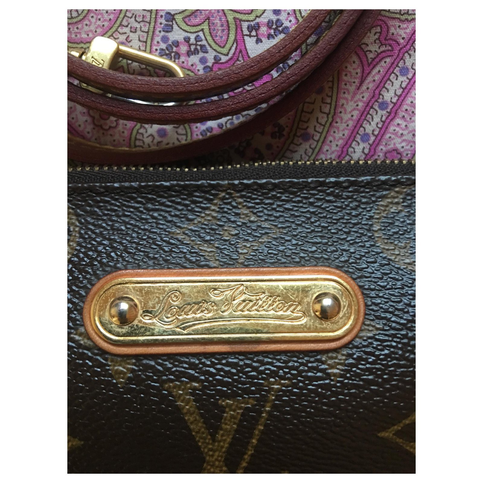 Eva cloth handbag Louis Vuitton Brown in Cloth - 38953359