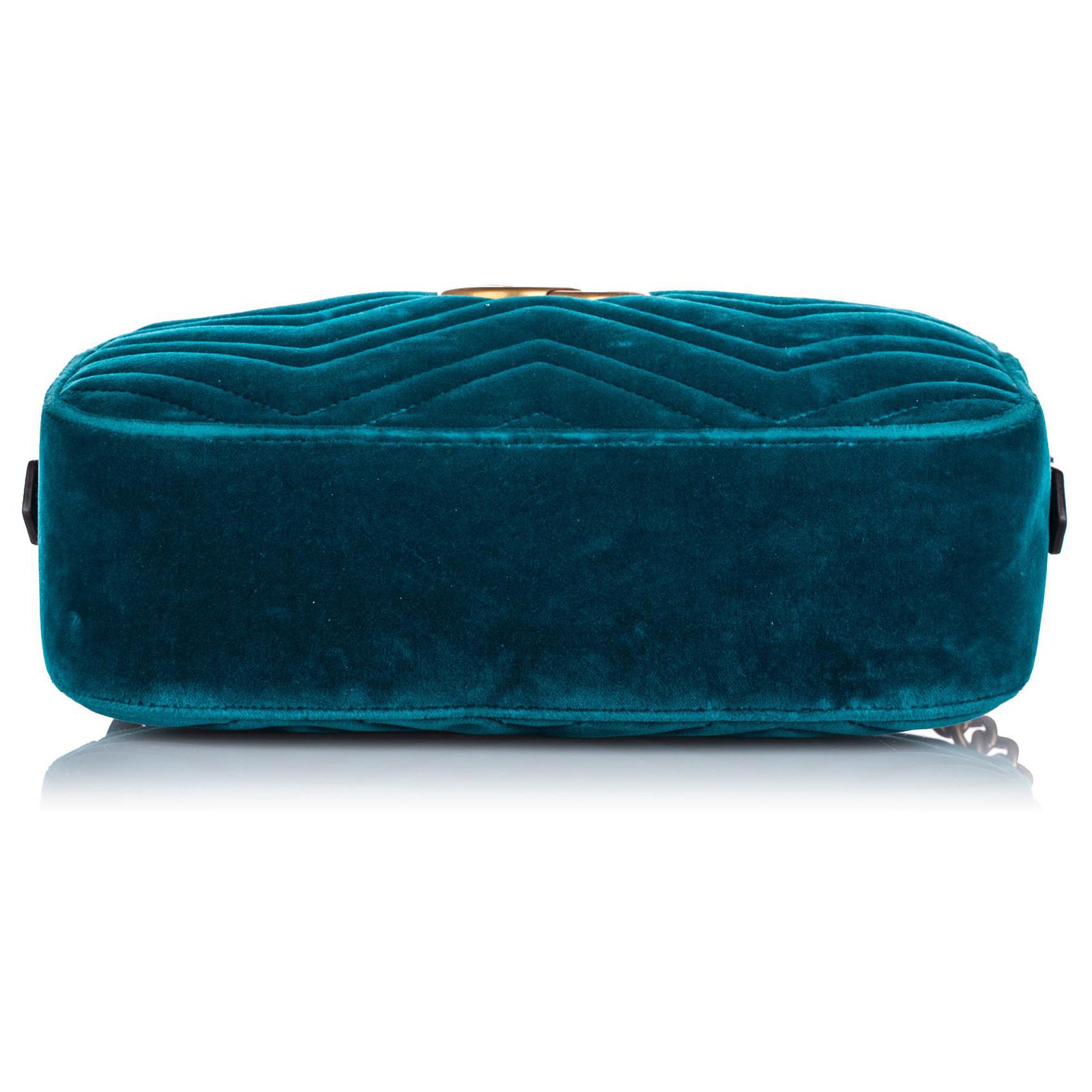 Sac Gucci Marmont GG en velours de couleur bleu. ref.339979 - Joli Closet