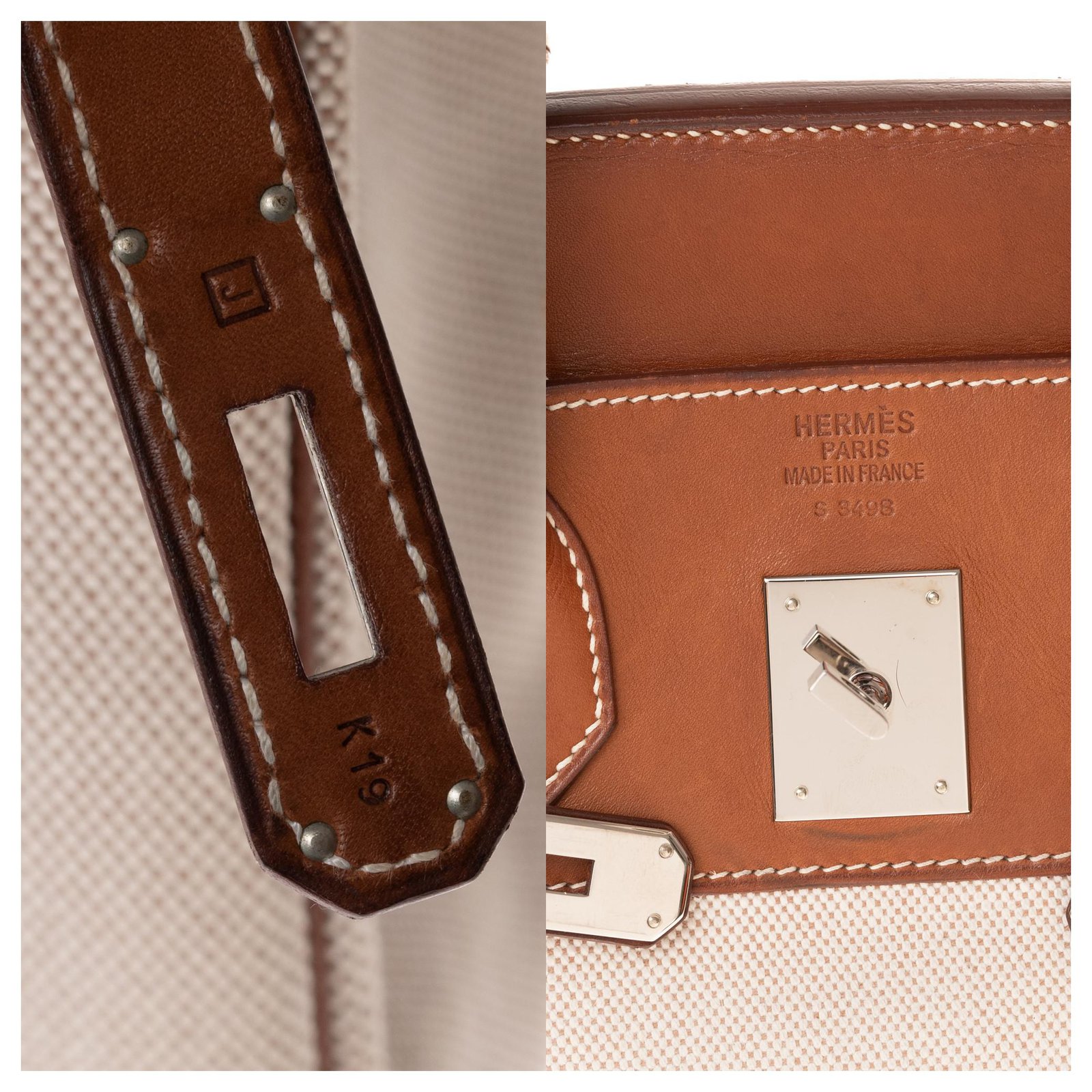 Haut à courroies Hermès Hermes Haut a Courroies 32 in beige canvas and  tawny barenia leather Brown Cloth ref.162328 - Joli Closet