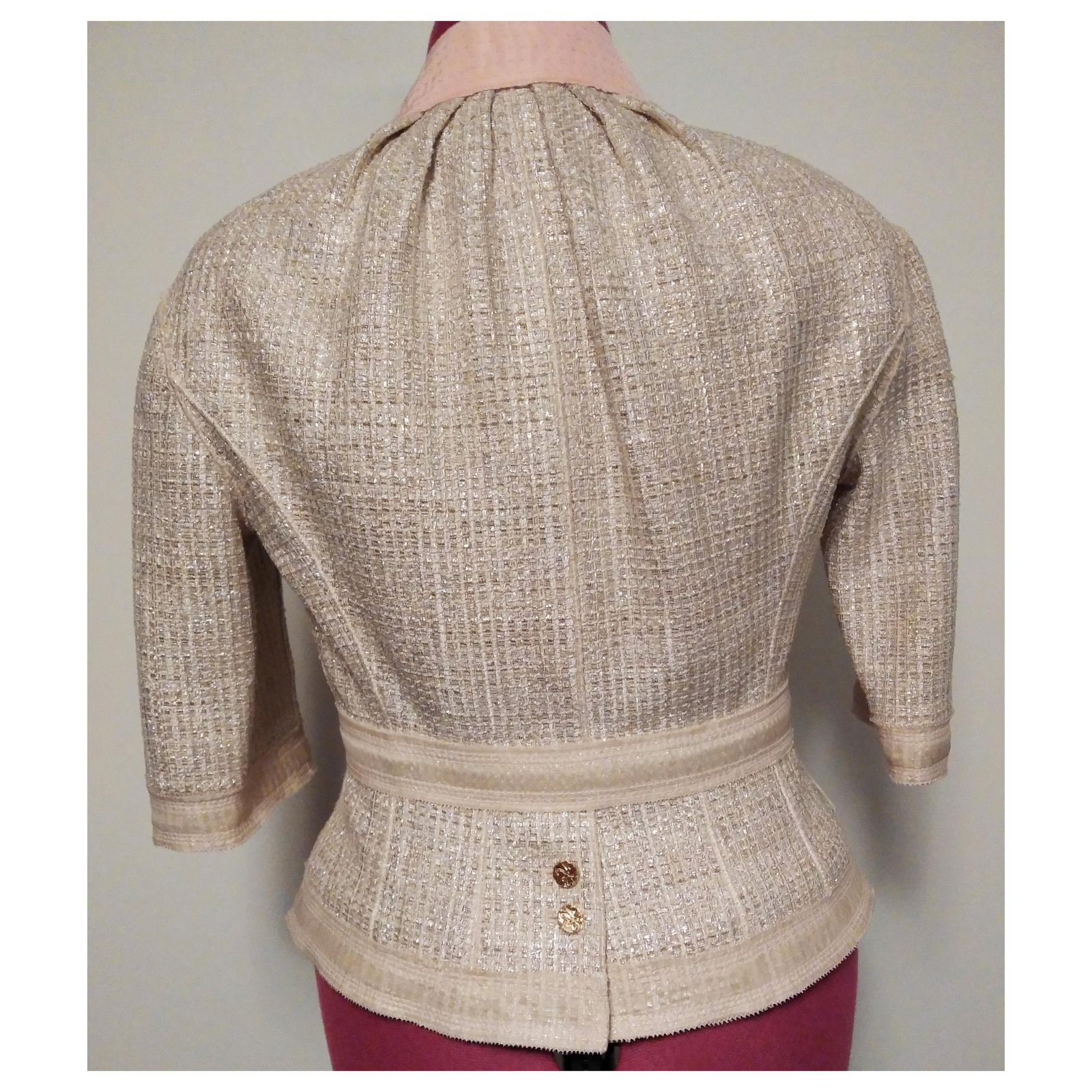 Louis Vuitton Fitted jacket Pink Golden Silk ref.162389 - Joli Closet