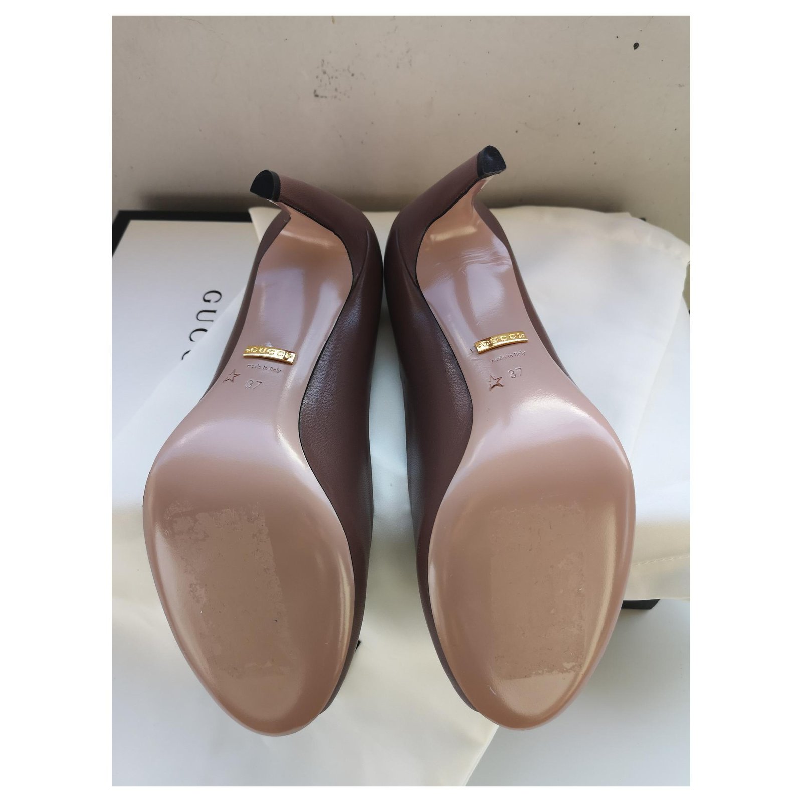 Gucci open toe pumps Leather ref.162396 - Joli Closet