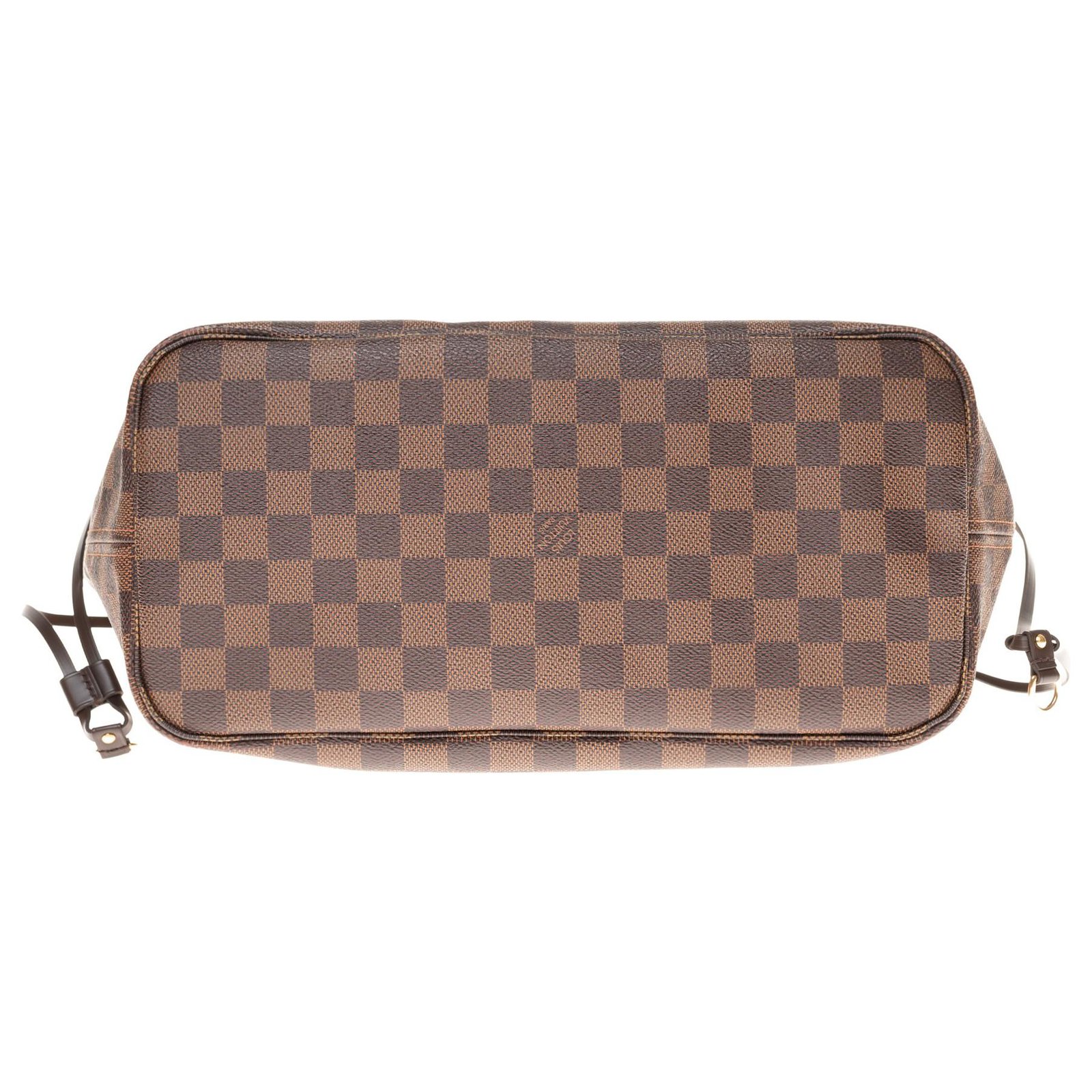 Louis Vuitton Neverfull MM tote in ebony checkerboard with clutch Brown  Leather Cloth ref.162428 - Joli Closet