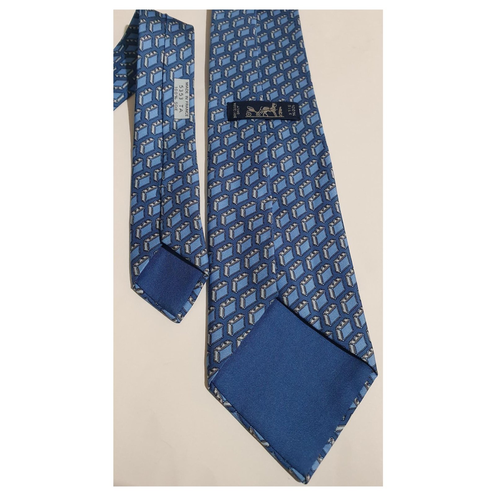 Hermès Ties Blue Silk ref.162453 - Joli Closet