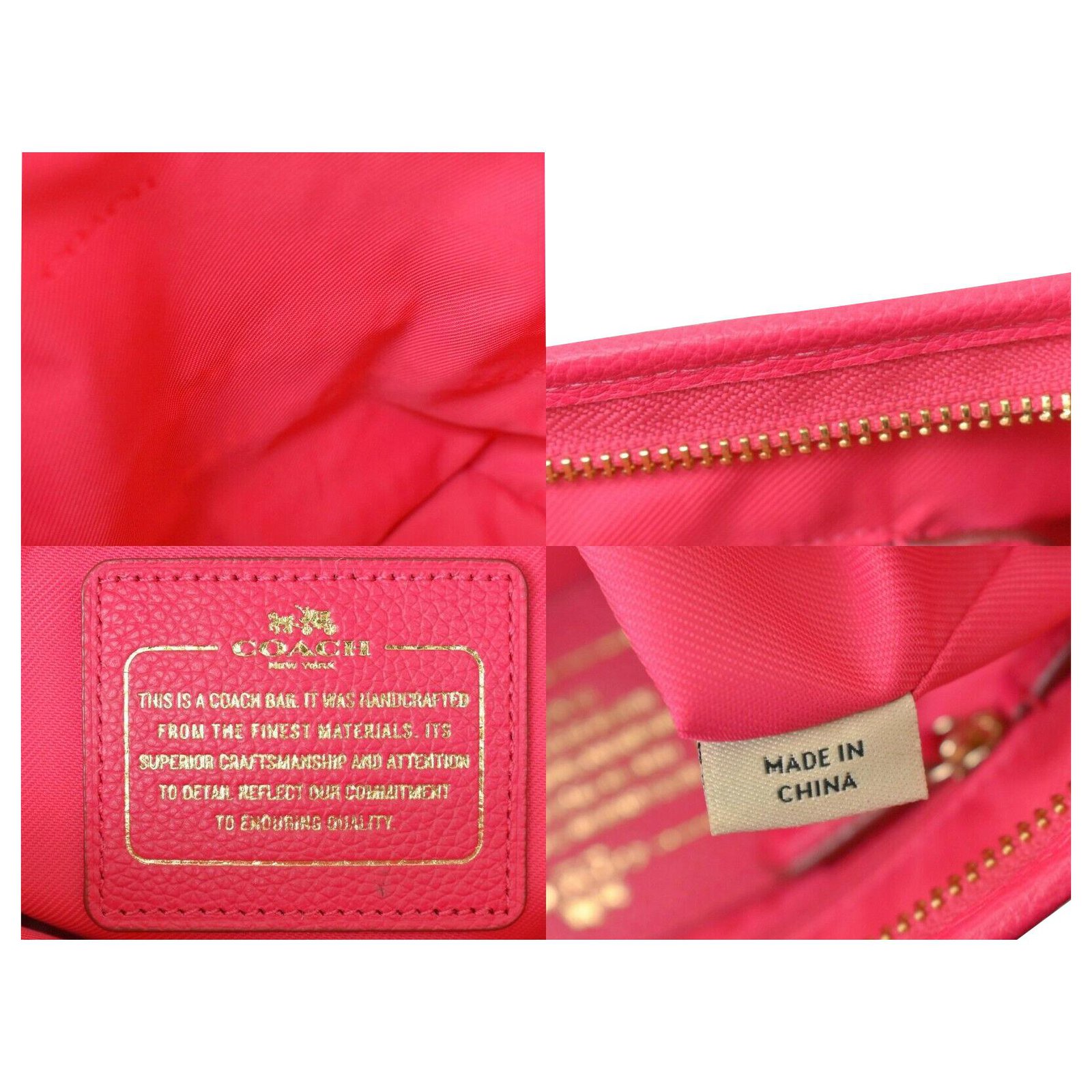 Coach Chain Leather Crossbody Pink ref.163166 - Joli Closet