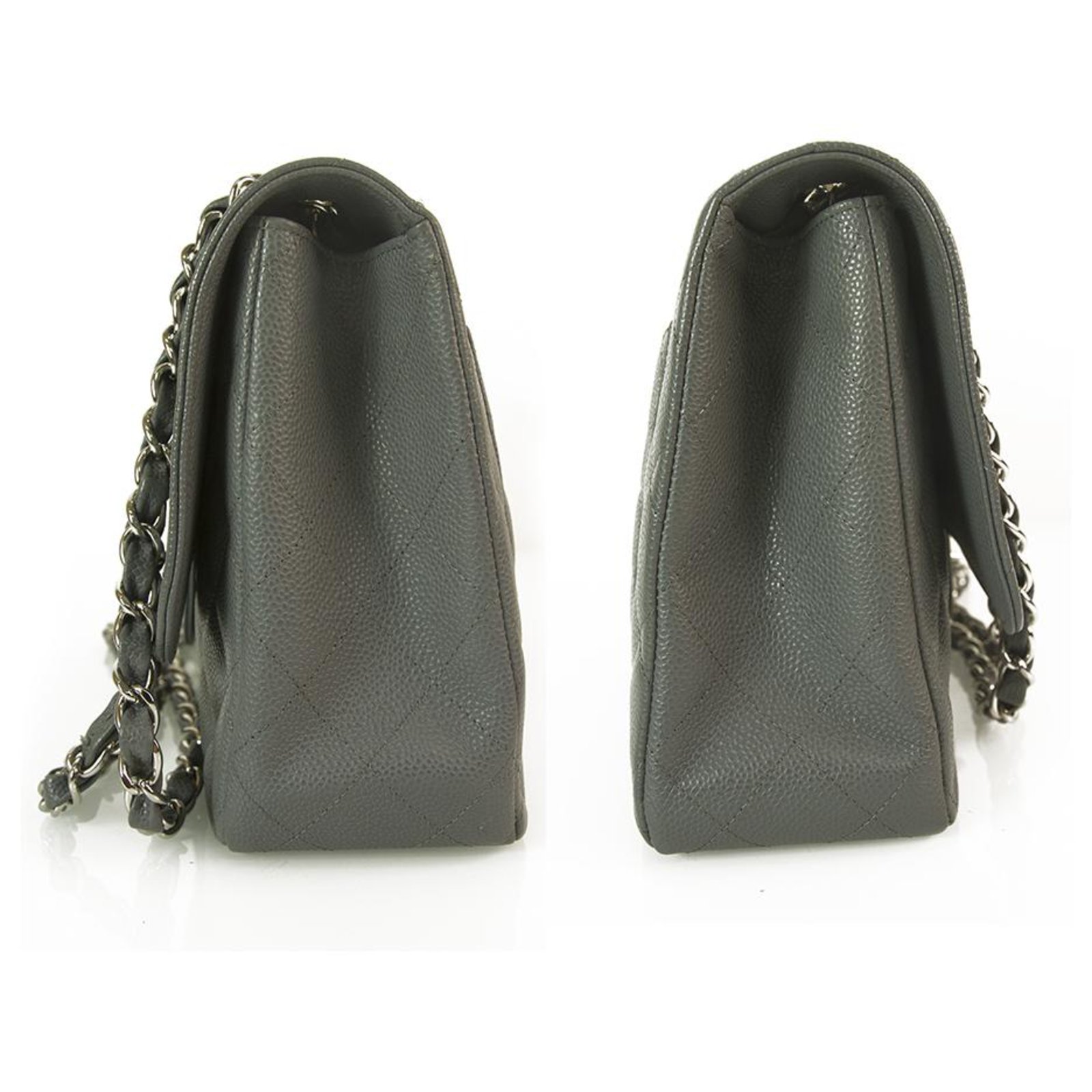 Chanel Timeless Classique flap bag Silvery Leather ref.517082 - Joli Closet