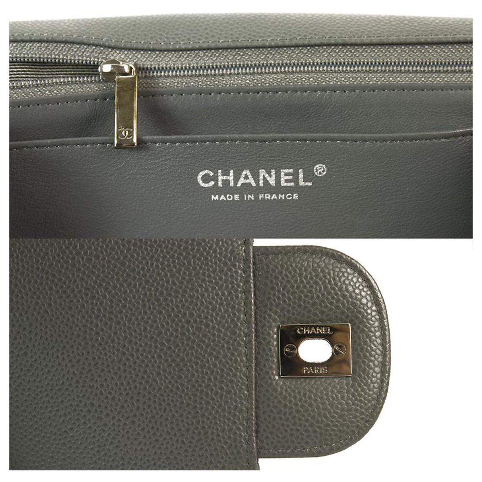 Timeless CHANEL Gray Caviar Leather 255 Jumbo Classic Single Flap Bag  Silver hardware Grey ref.163258 - Joli Closet