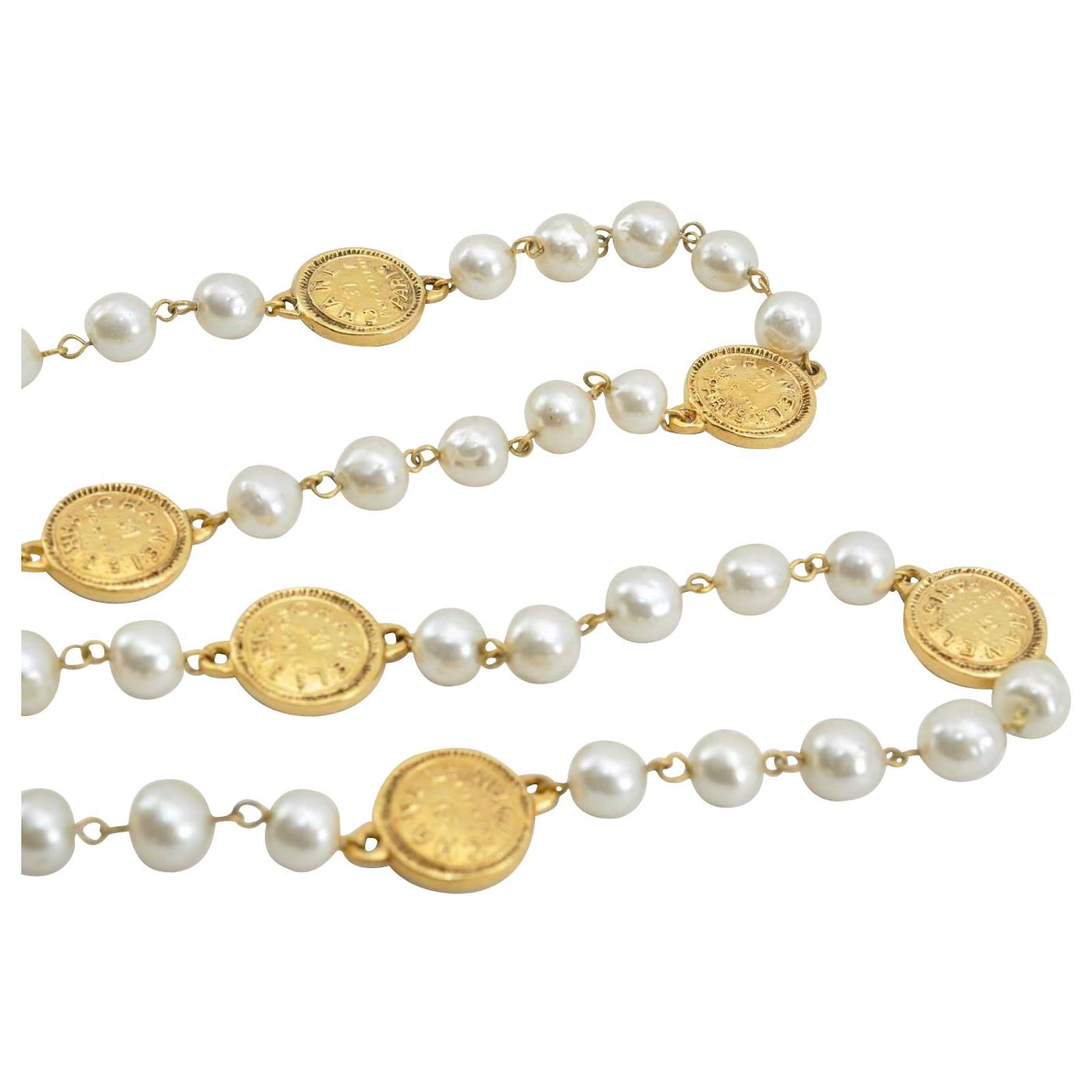 Collier De Perles Texturé Vintage Amway - Bijou Fantaisie Occasion, Style Créateur