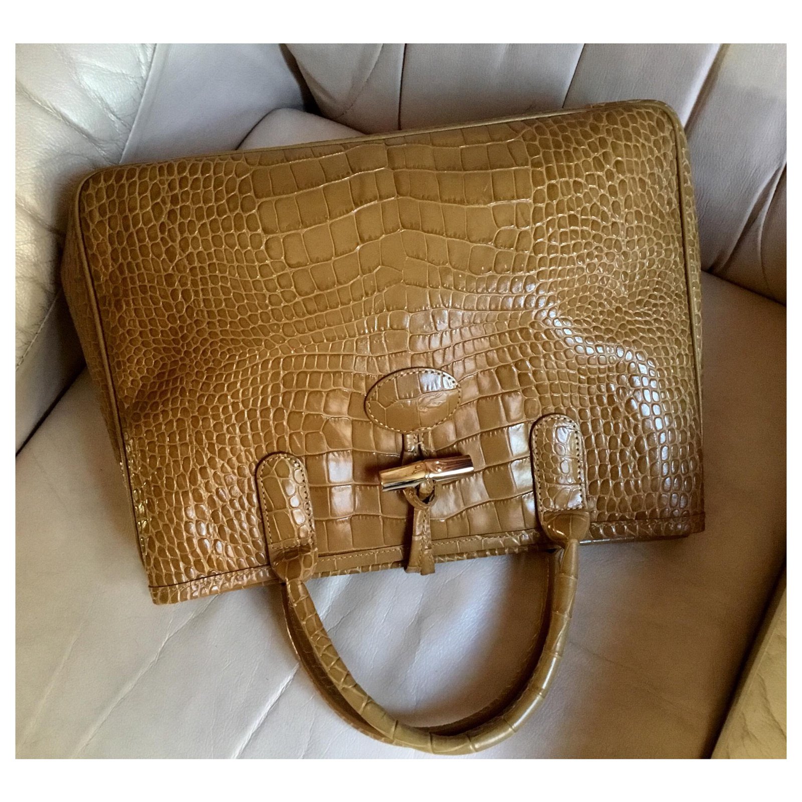 Roseau Longchamp bag Caramel Leather ref.320187 - Joli Closet
