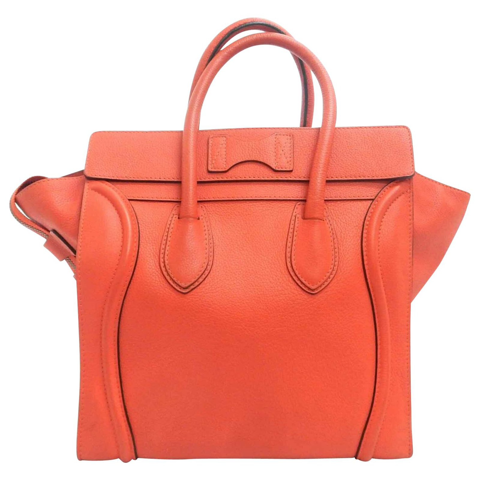 celine micro luggage red