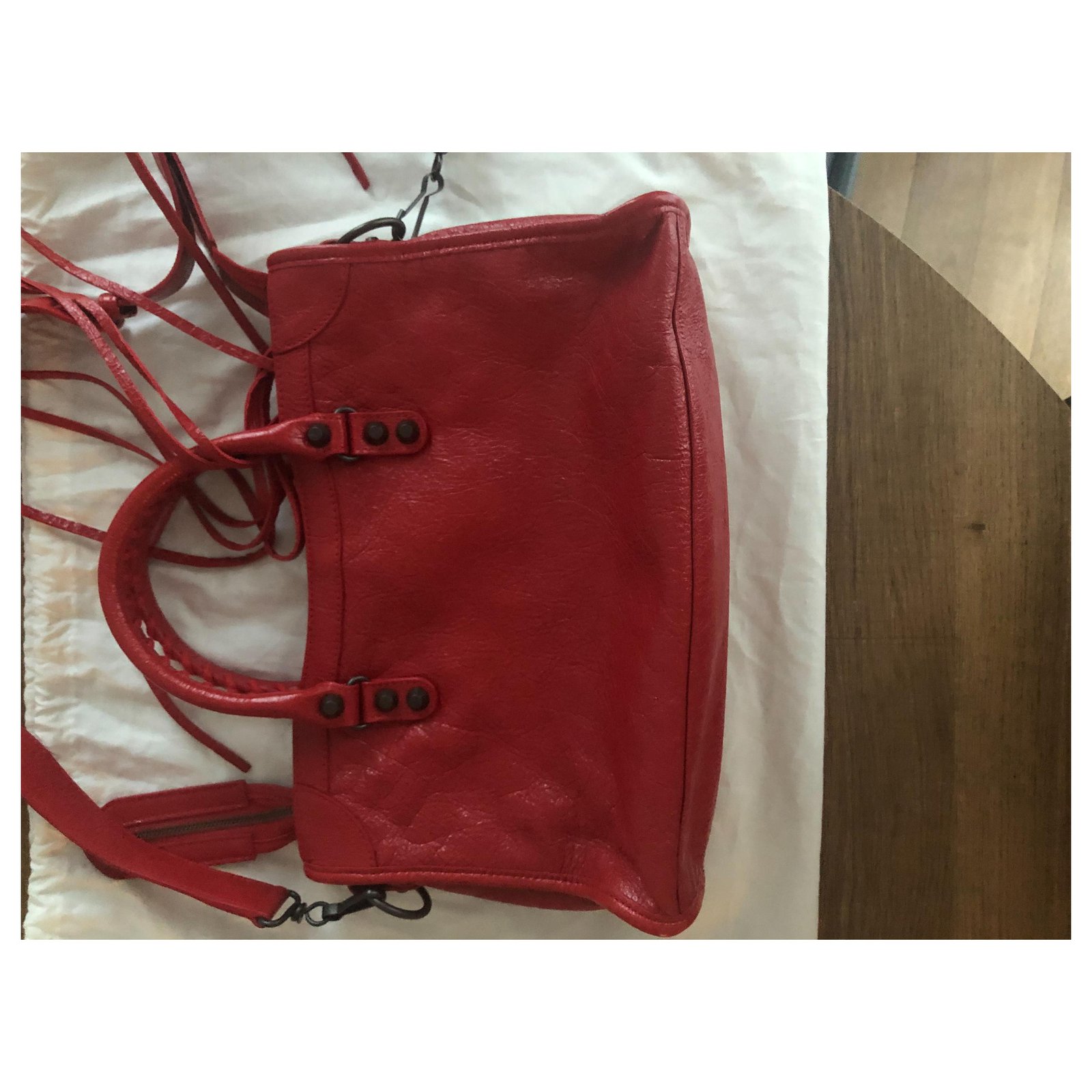 Balenciaga City Bag Classic rouge TANGO Red Lambskin ref.163702