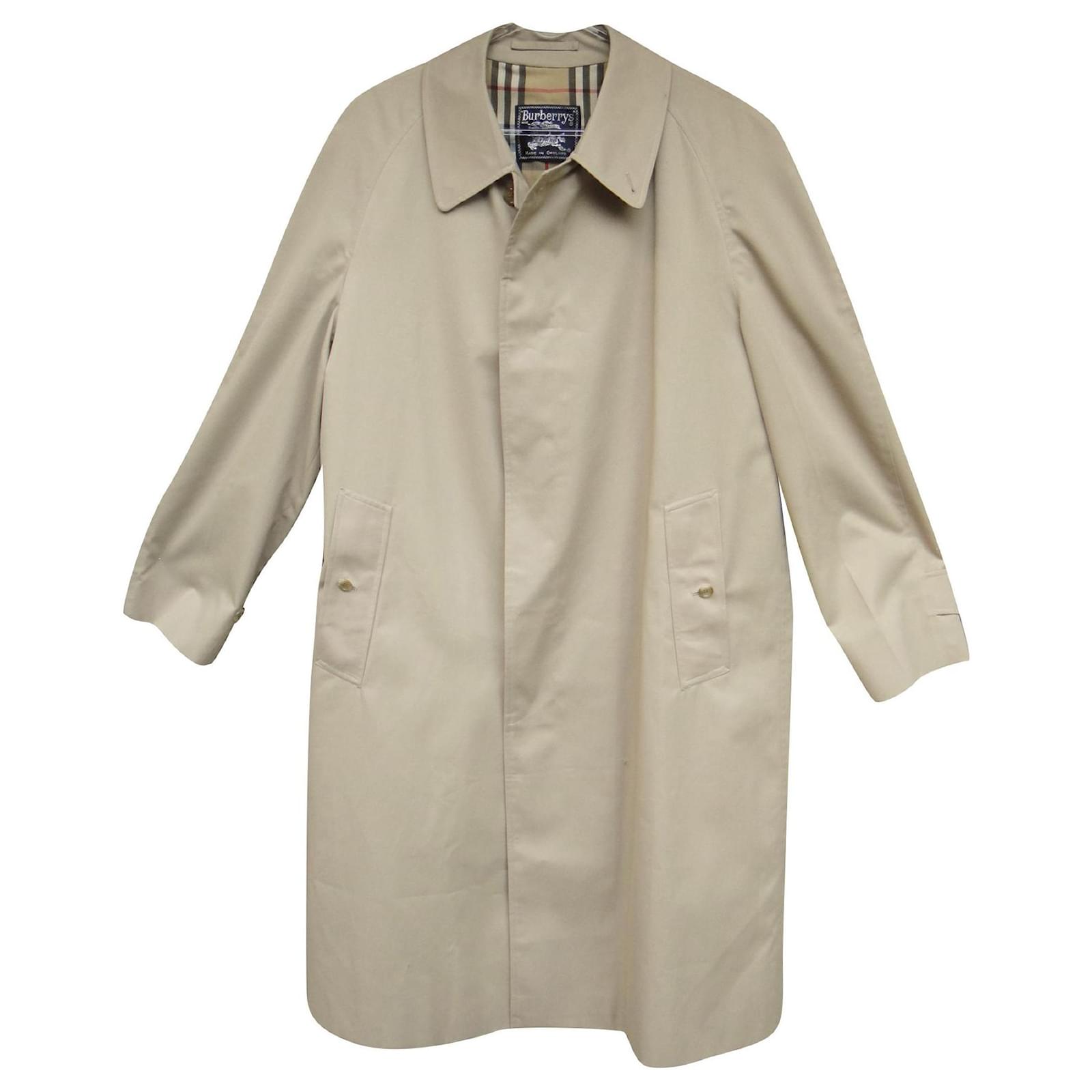 imperm?�able homme Burberry vintage taille 50 Coton Polyester Beige ref.164054 - Joli Closet