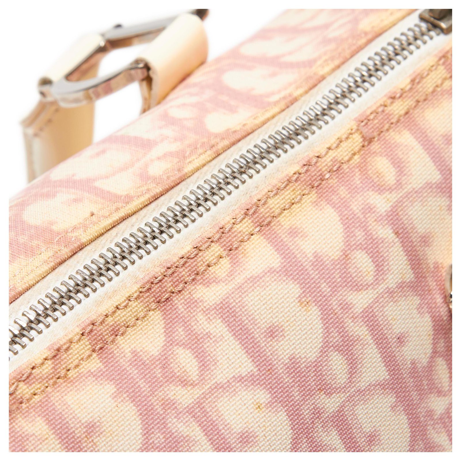 Dior Pink Dior Oblique Boston Bag White Cream Leather Patent leather  Plastic ref.164436 - Joli Closet