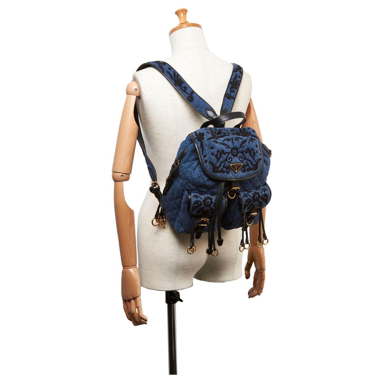 Backpack Prada Blue in Denim - Jeans - 28287796