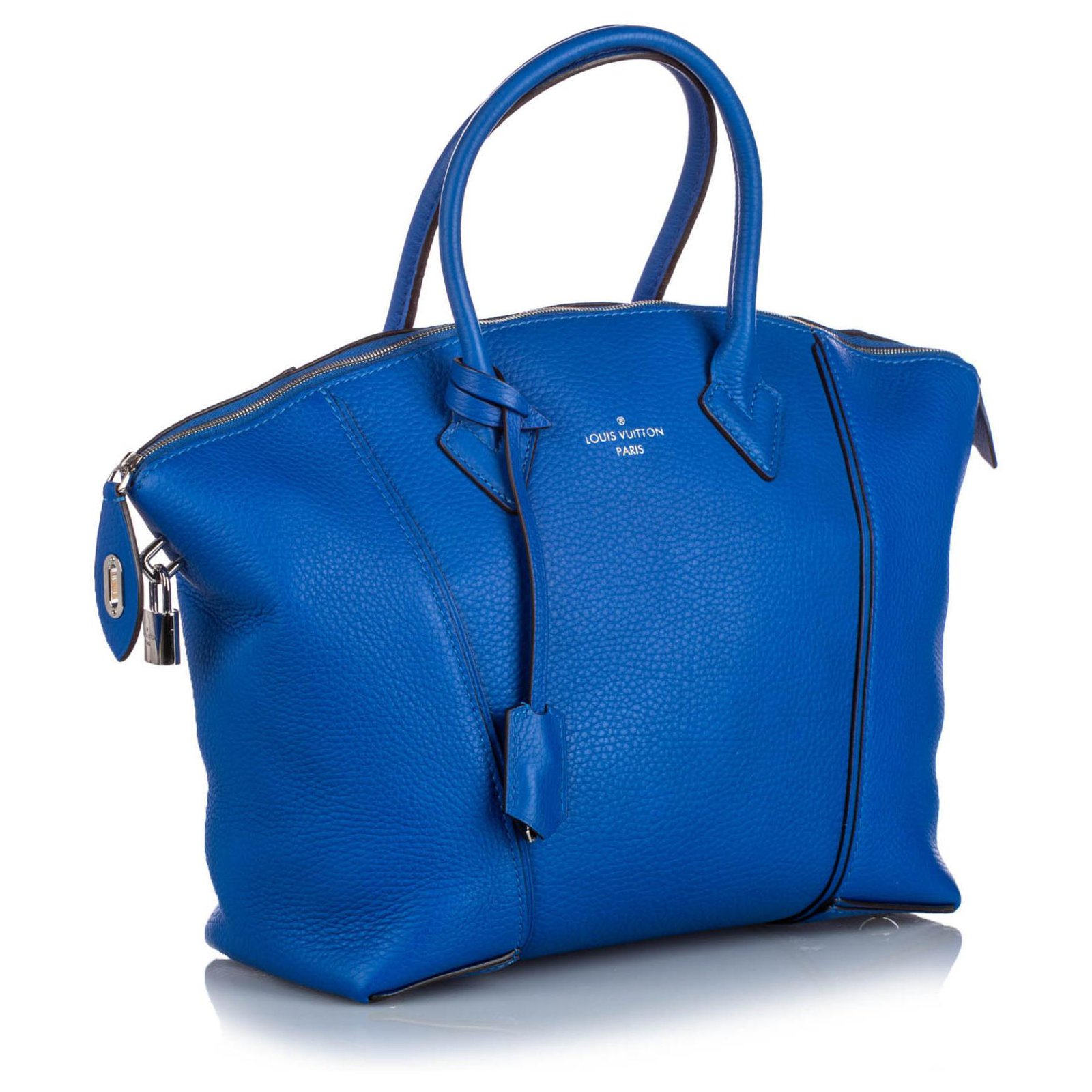 Louis Vuitton Blue Veau Cachemire Soft Lockit MM Leather Pony-style  calfskin ref.164638 - Joli Closet