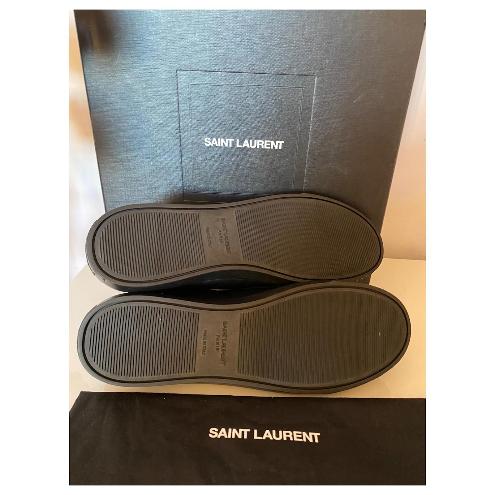 saint laurent andy sneakers new Black Leather Joli Closet