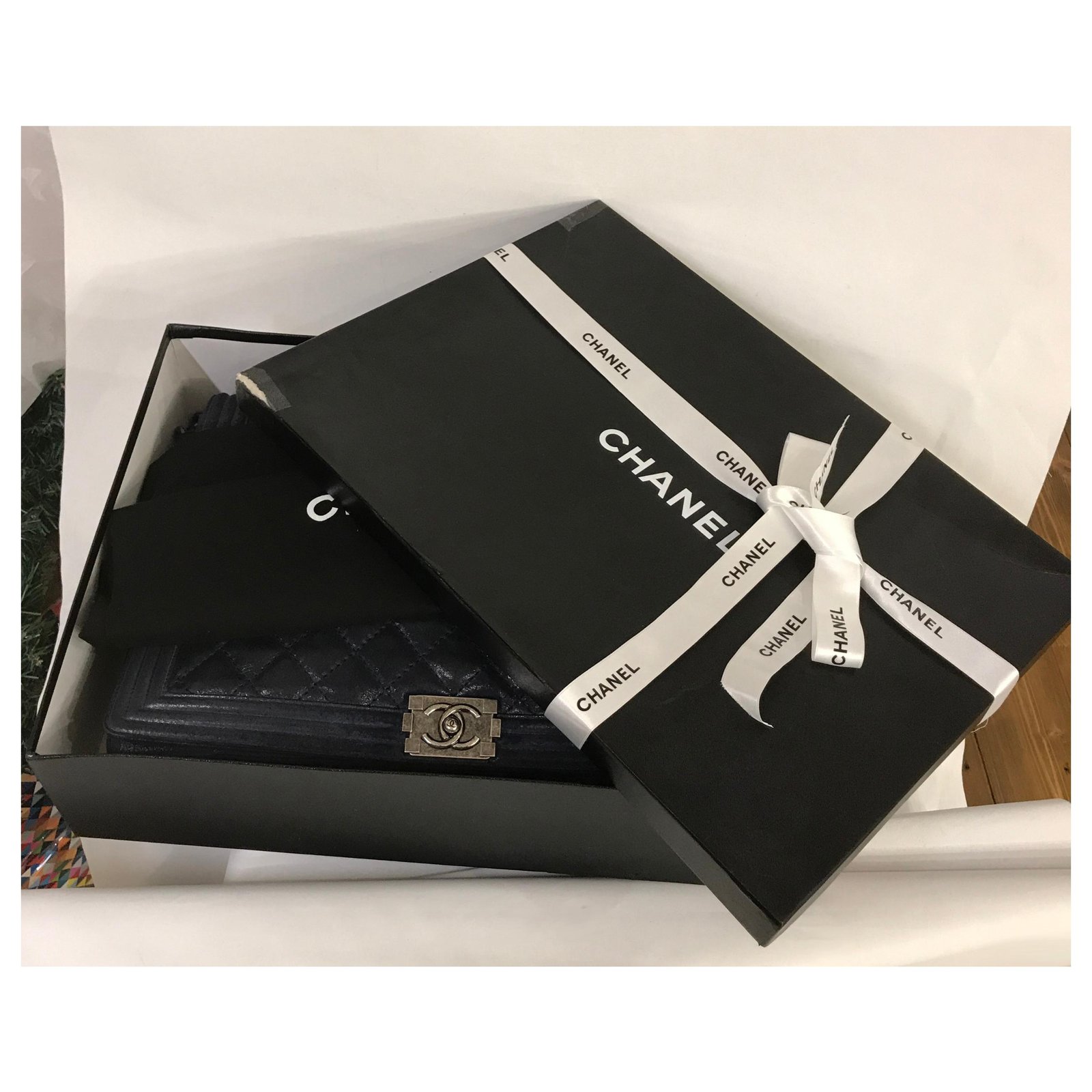 Chanel Empty Handbag Magnetic Storage Box w/ dust bag & ribbon