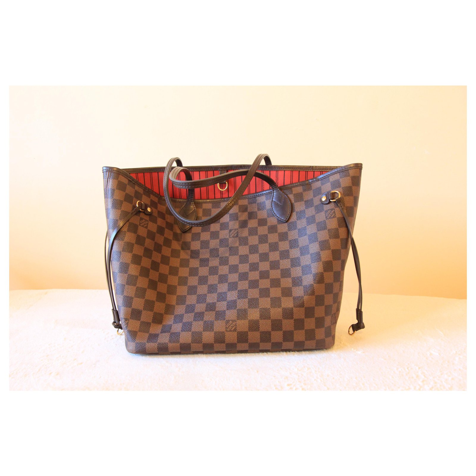 Neverfull leather bag Louis Vuitton Brown in Leather - 33757618