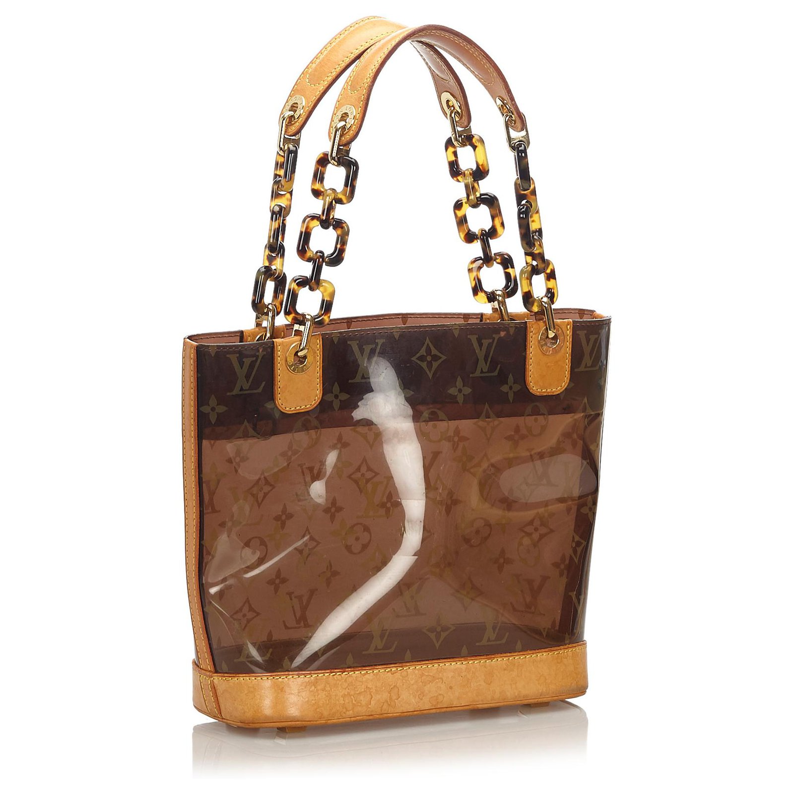 Louis Vuitton Brown Monogram Cabas Sac Ambre PM Leather Plastic ref.165458  - Joli Closet