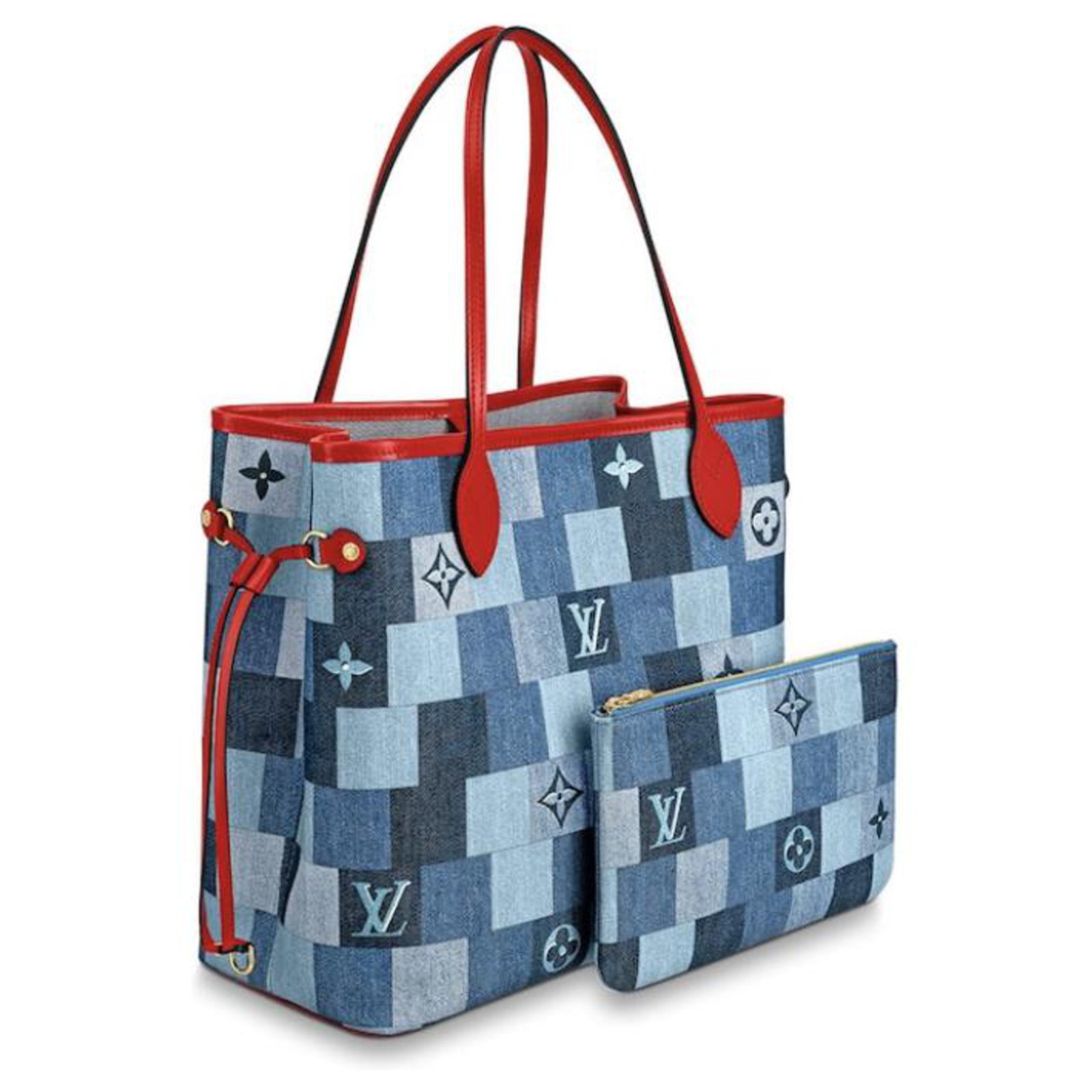Louis Vuitton Louis vuitton Neverfull denim Handbags Denim Blue ref.165728 - Joli Closet