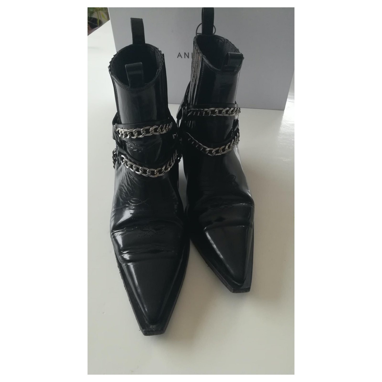 Anine Bing Harris Boots Black Leather ref.165970 Joli Closet