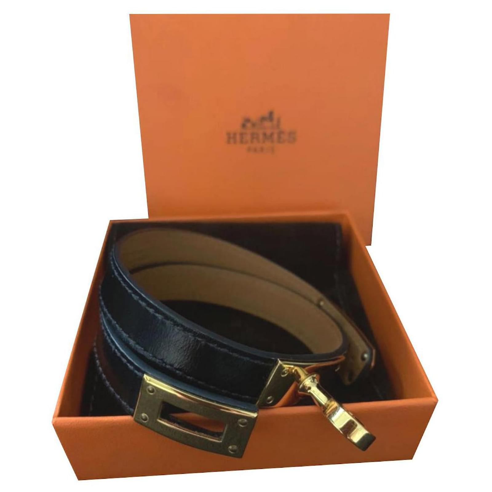 Hermès Hermes Kelly lined tour bracelet Black Leather ref.166026 Joli