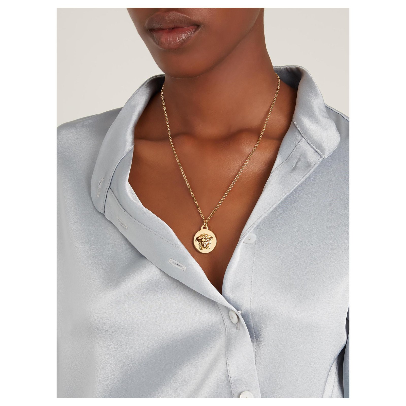 versace gold medusa pendant necklace