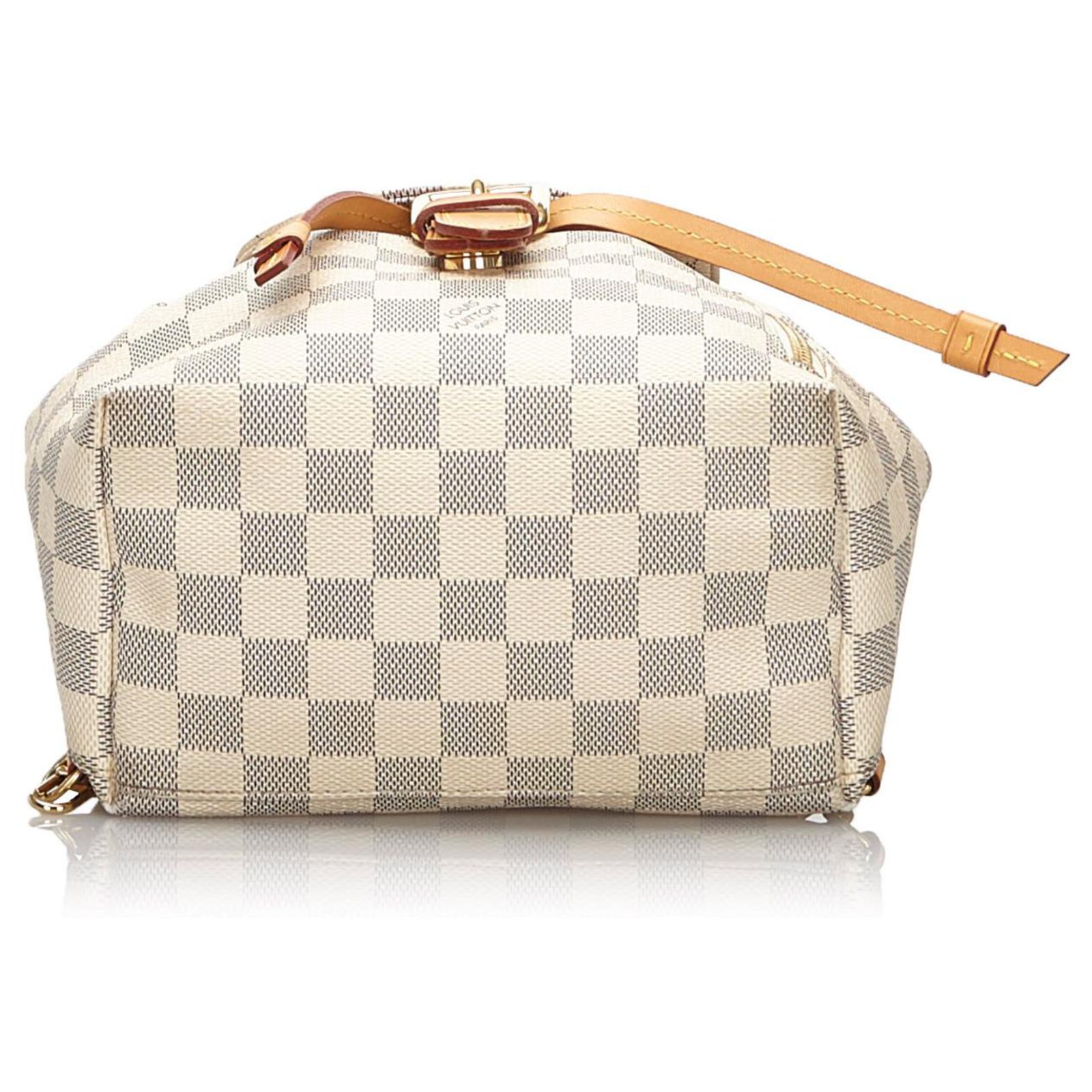 Louis Vuitton White Damier Azur Sperone BB Blue Leather Cloth ref.166202 -  Joli Closet