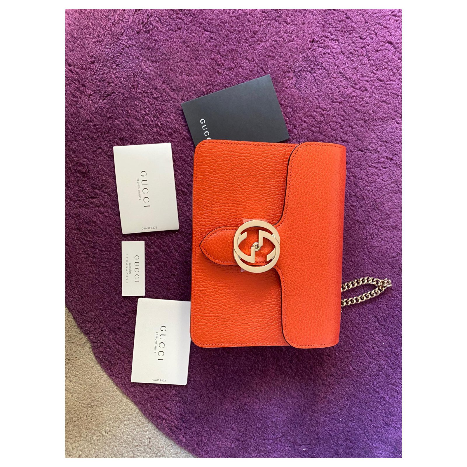 Borsa Gucci Interlocking in pelle ARANCIONE Orange Leather ref.166352 ...