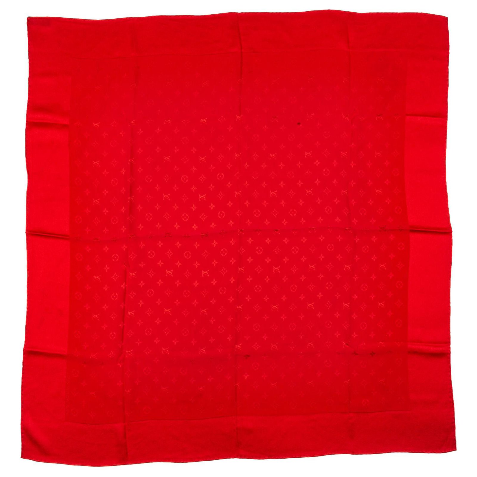 Louis Vuitton Red Monogram Monaco Silk Scarf Cloth ref.166478 - Joli Closet