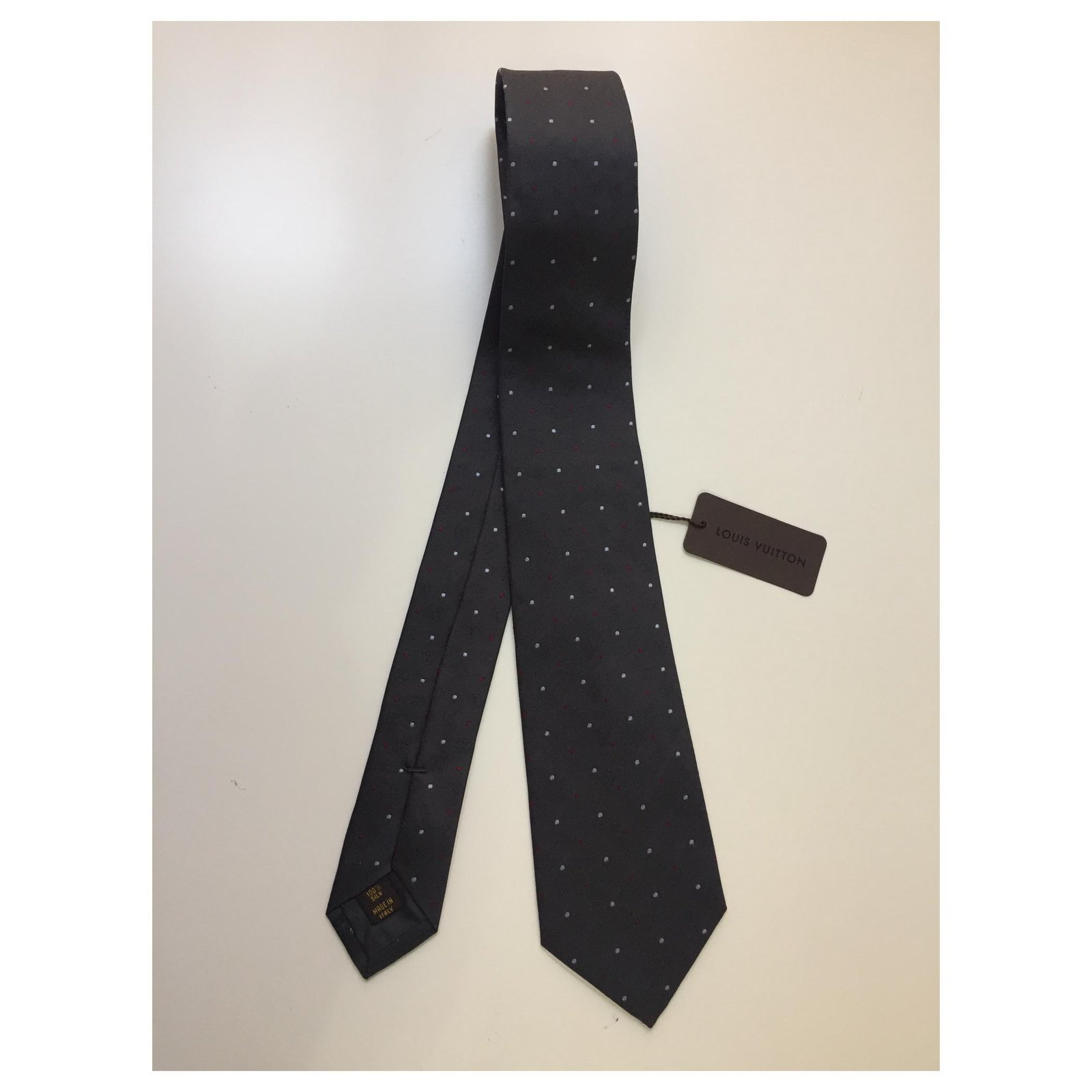 Louis Vuitton Tie Blue Grey Silk ref.39724 - Joli Closet