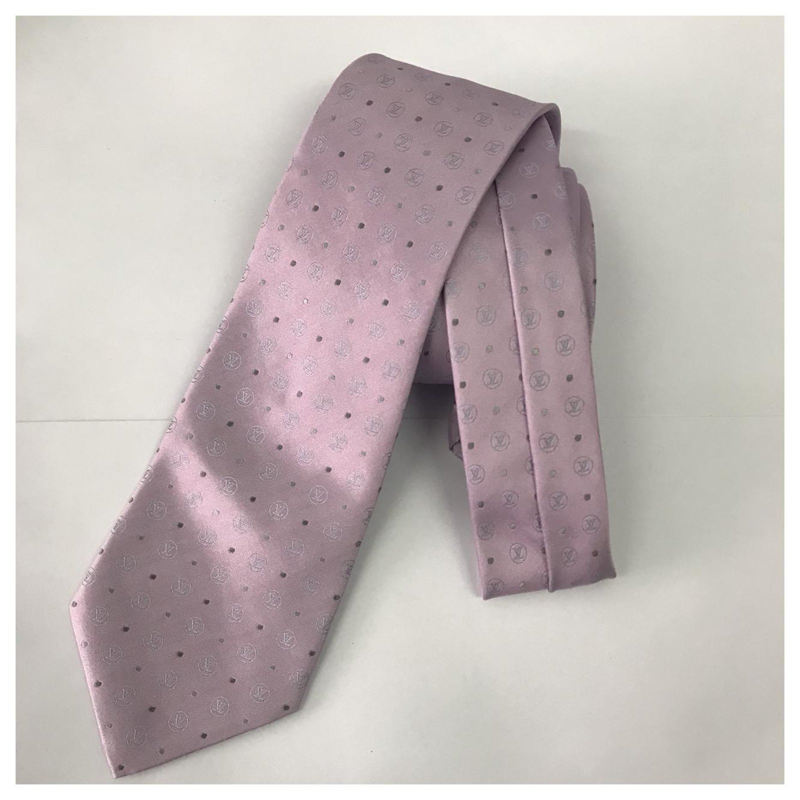 LOUIS VUITTON Silk Mens Panache Neck Tie Pink 550264