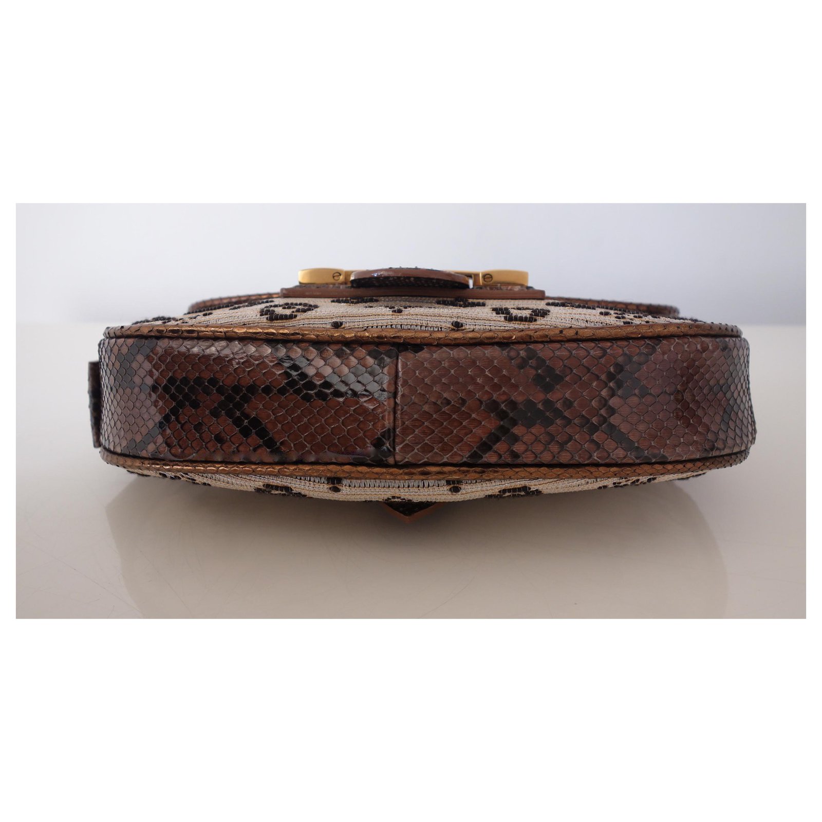 Lot - #LOUIS VUITTON Empire Levant handbag in monogram canvas, suede and  python trim - Spring/Summer 2011 Limited EditionHardware in gilt