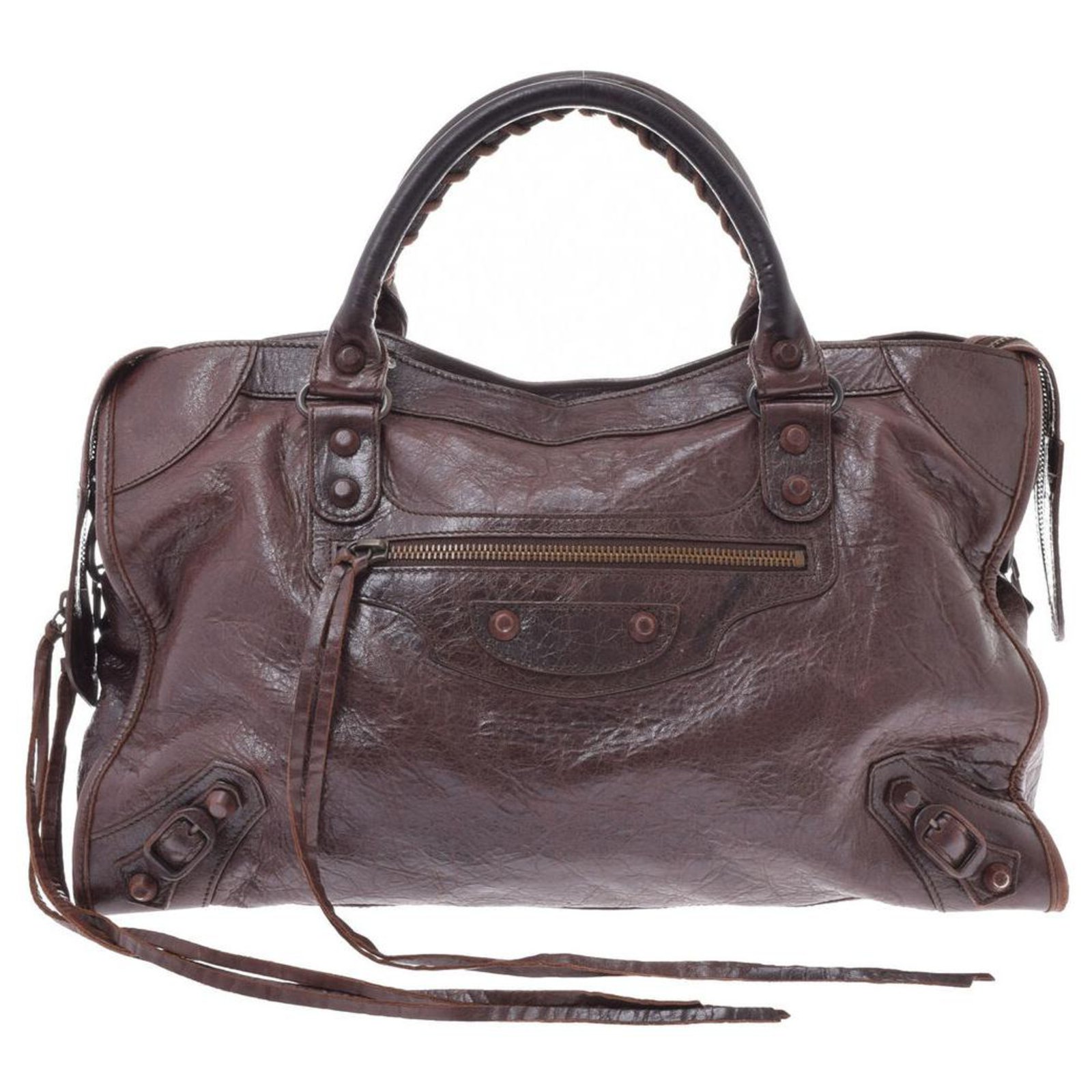 Balenciaga City Leather Bag Brown ref.167644 - Joli Closet