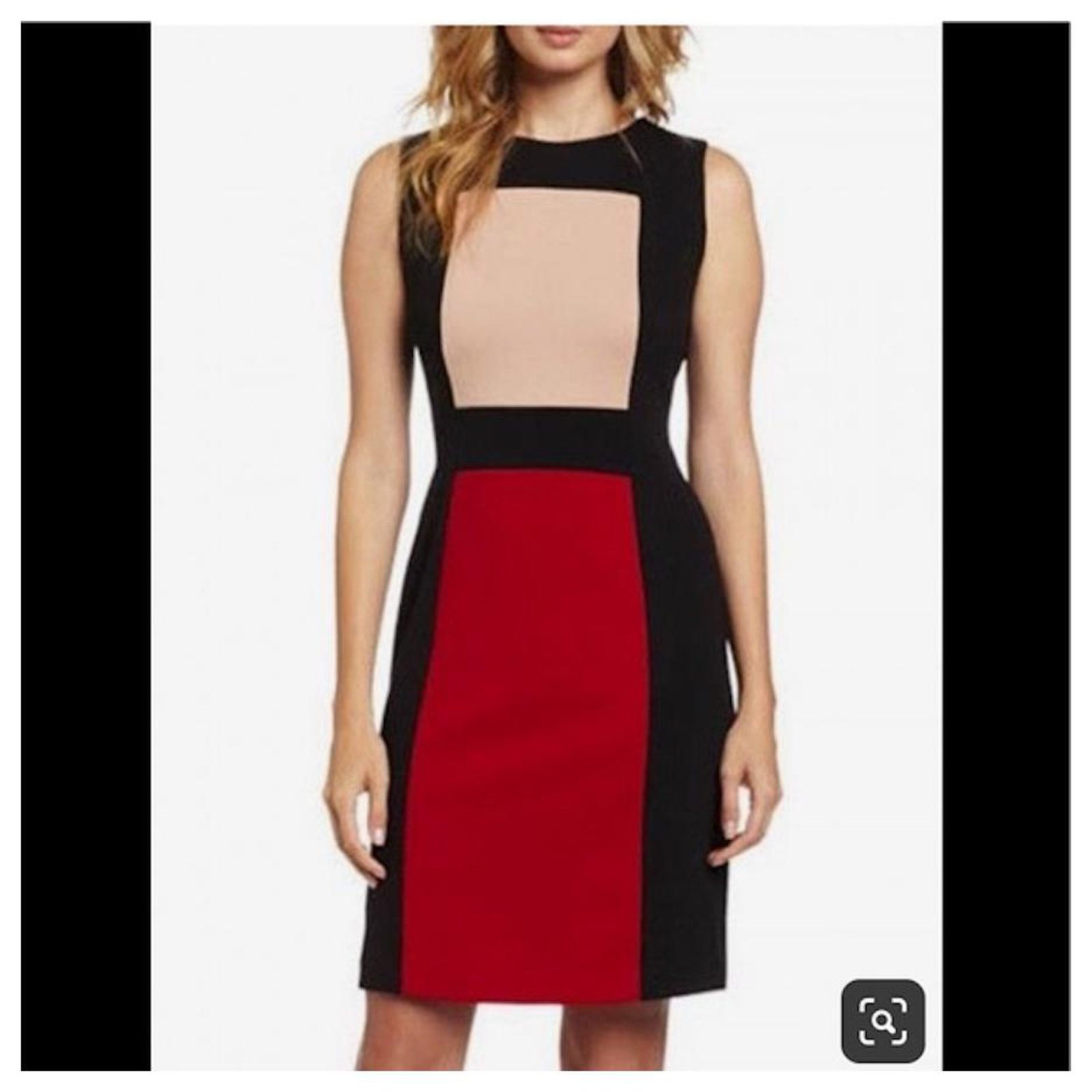 Red and black calvin klein best sale dress