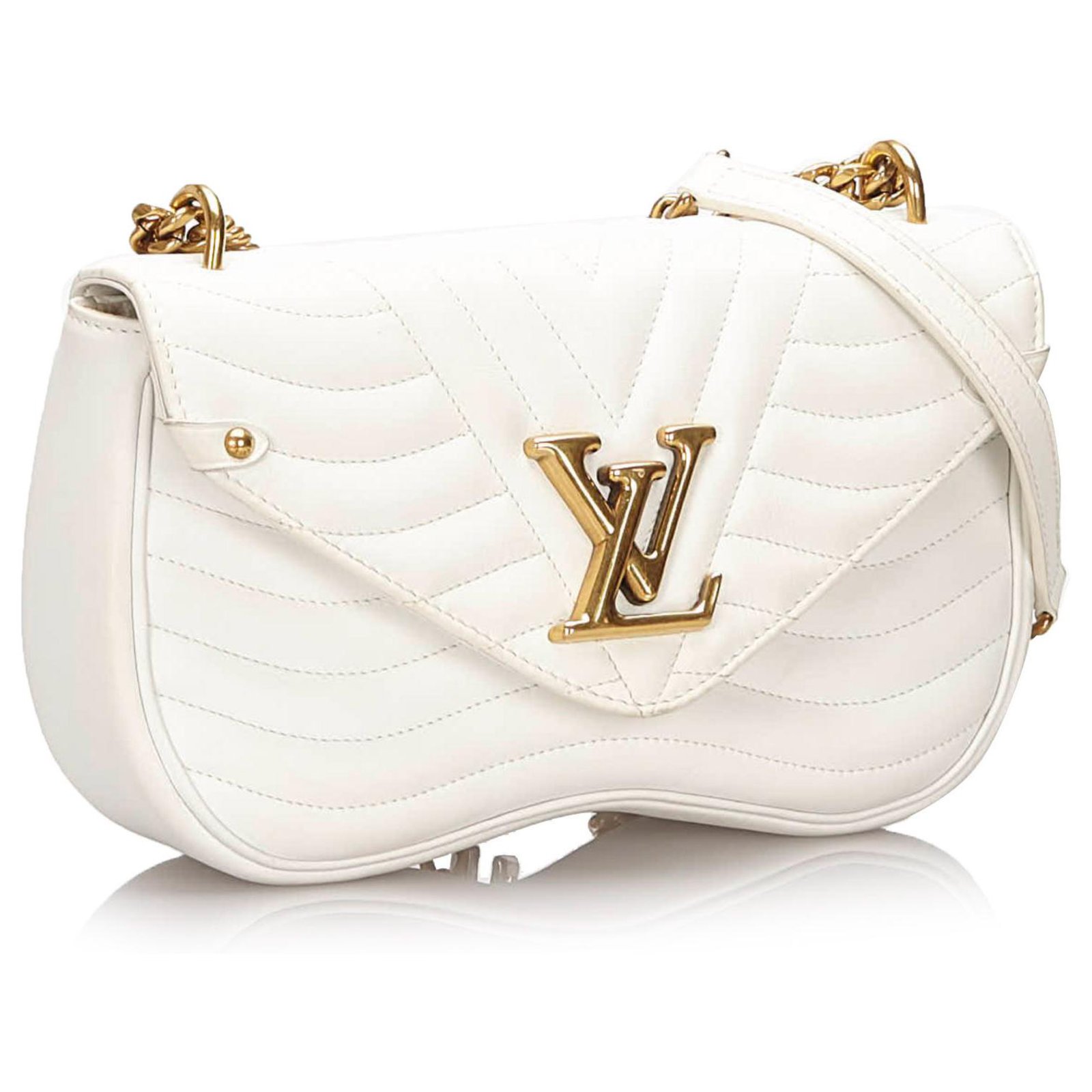 Louis Vuitton Metallic Calfskin New Wave Chain Bag, Louis Vuitton Handbags