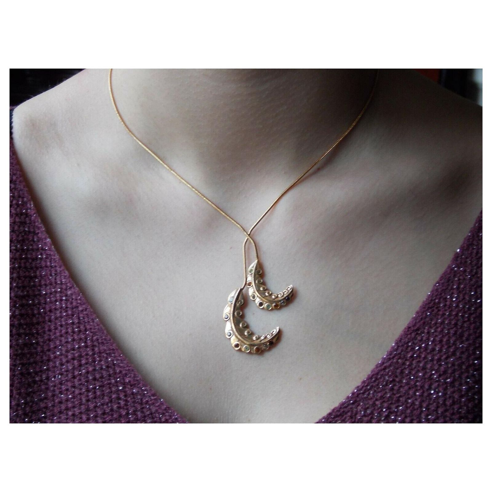 Collier Pendentif Lanvin En Métal Doré - Occasion Très Bon État, Style Élégant