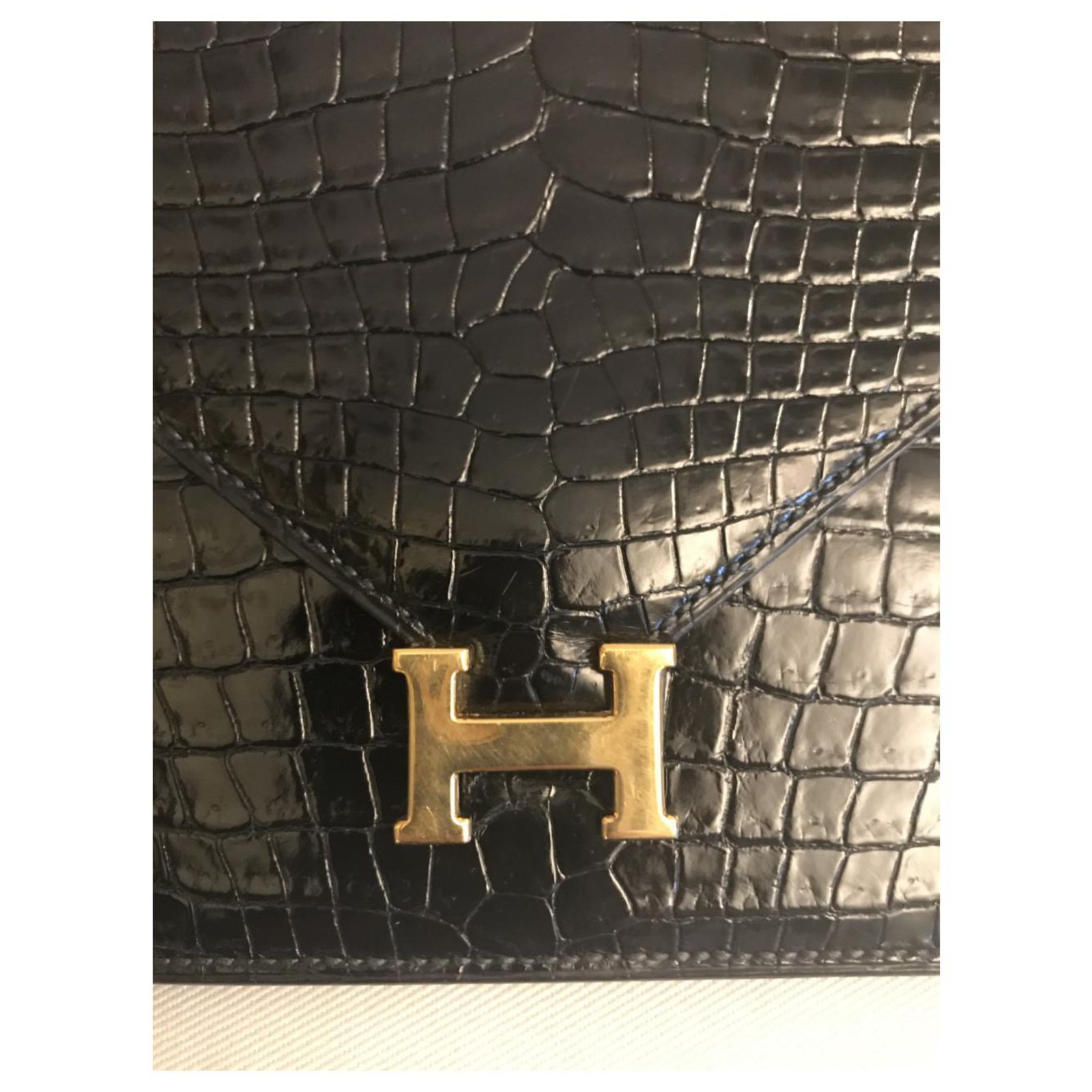 Hermès Lydie Bag Hermes Black Exotic leather ref.168764 - Joli Closet