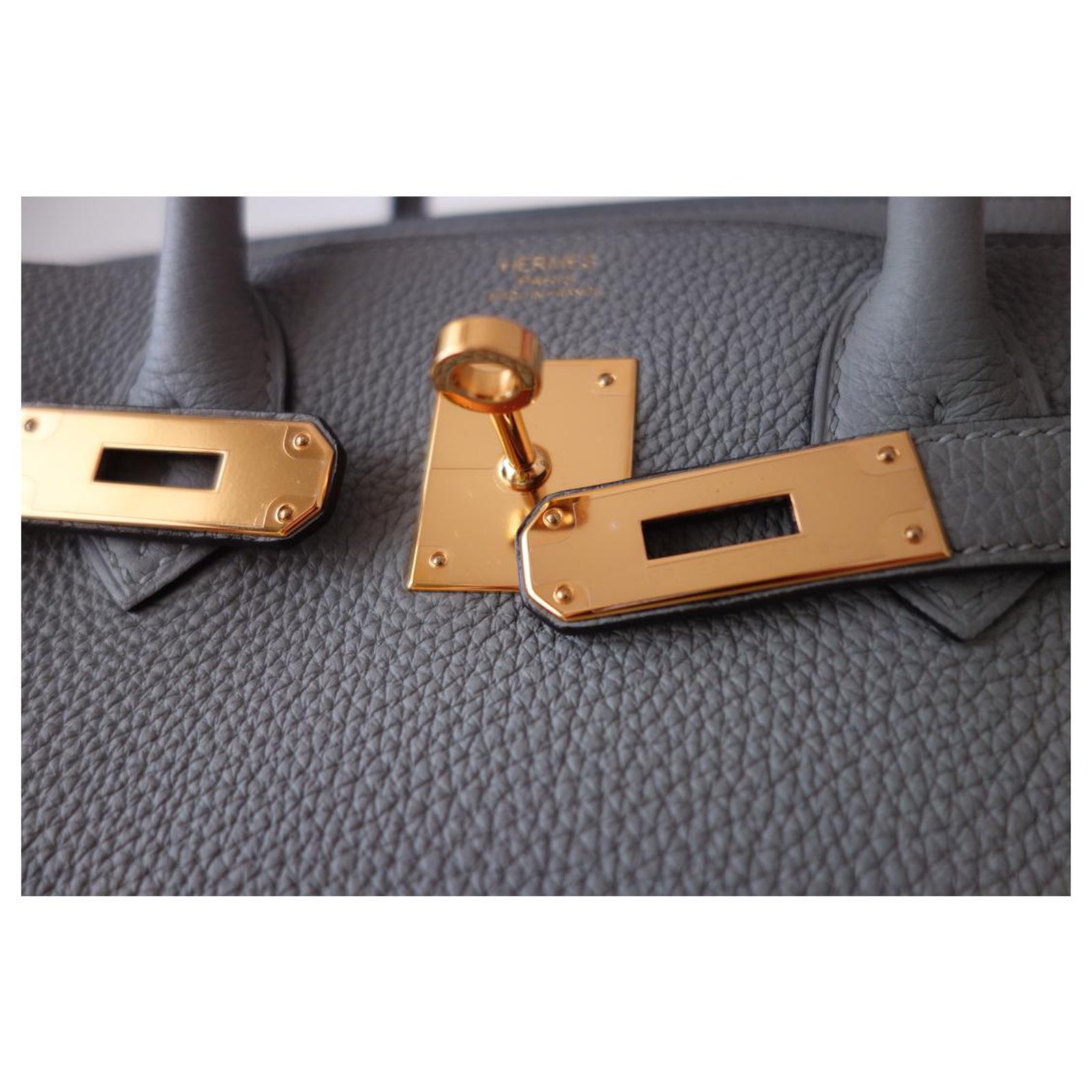 Hermès HERMES BIRKIN BAG 30 Grey Leather ref.169599 - Joli Closet
