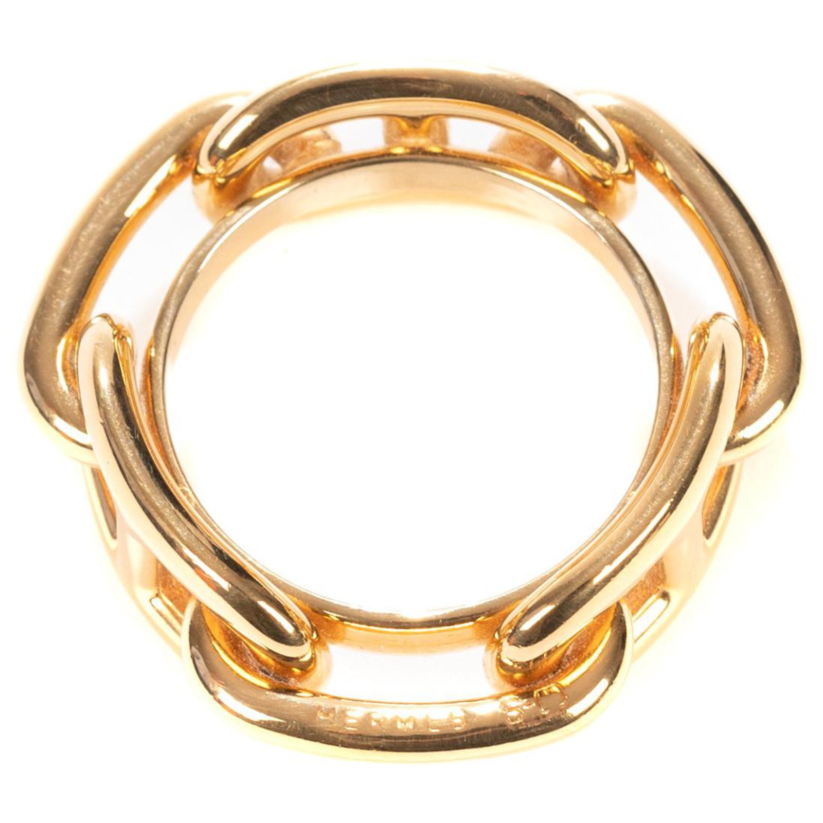 Anneau de foulard Hermès "Régate chaîne d'ancre" en métal plaqué or
