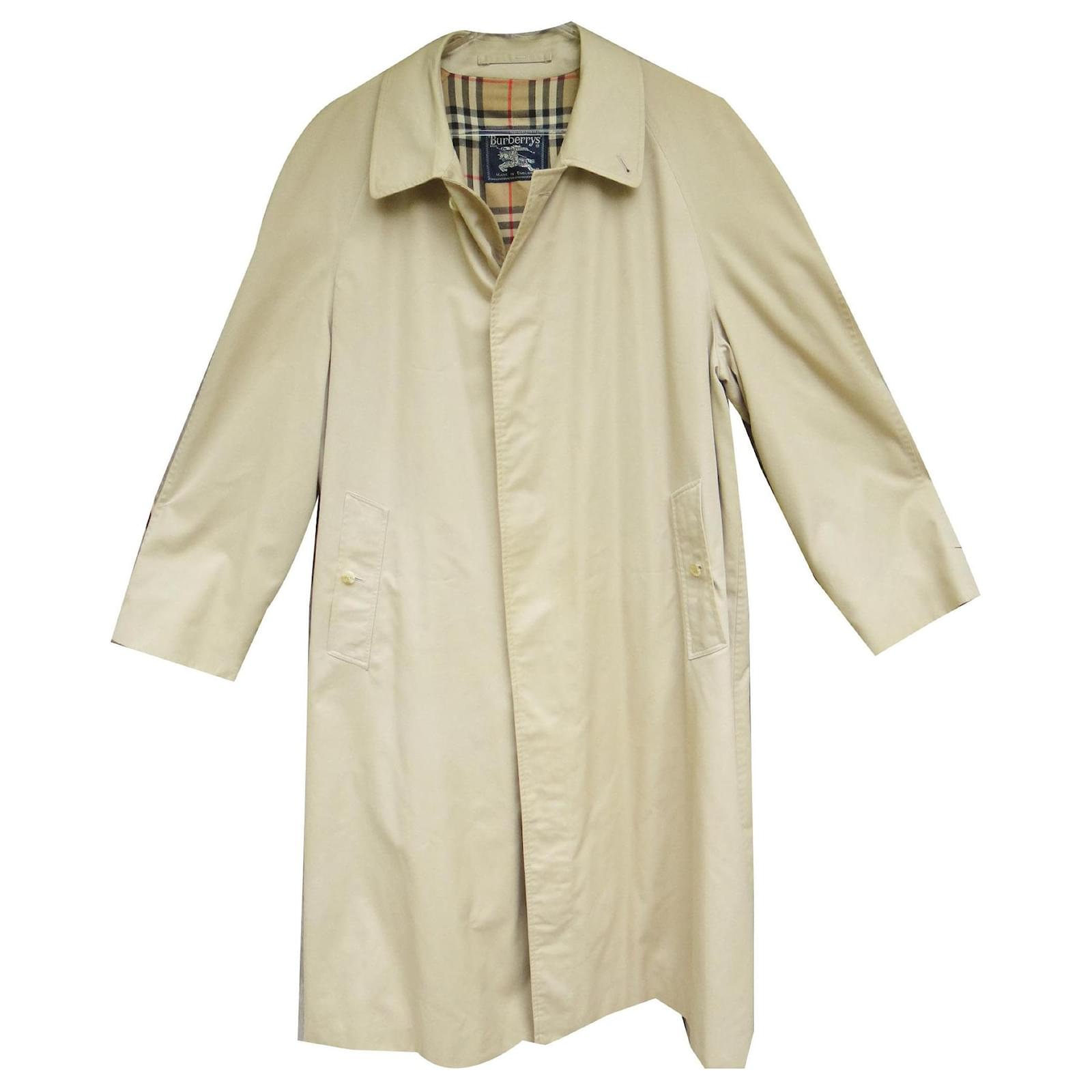 Burberry men's raincoat vintage size 62 Beige Cotton Polyester ref