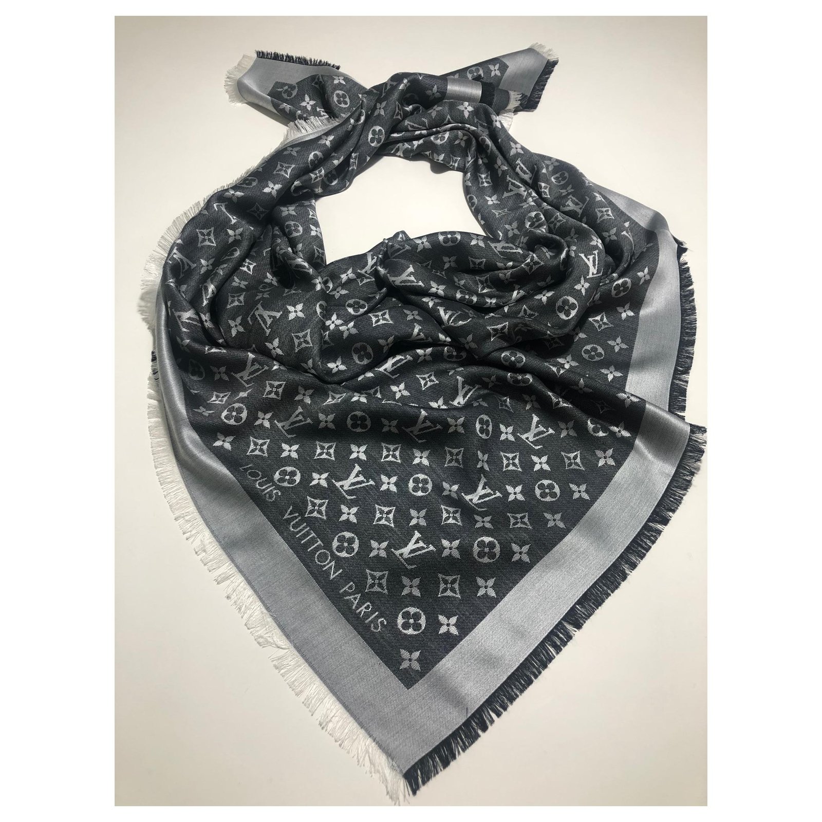 Louis Vuitton Monogram Denim Shawl - Black Scarves and Shawls, Accessories  - LOU119823
