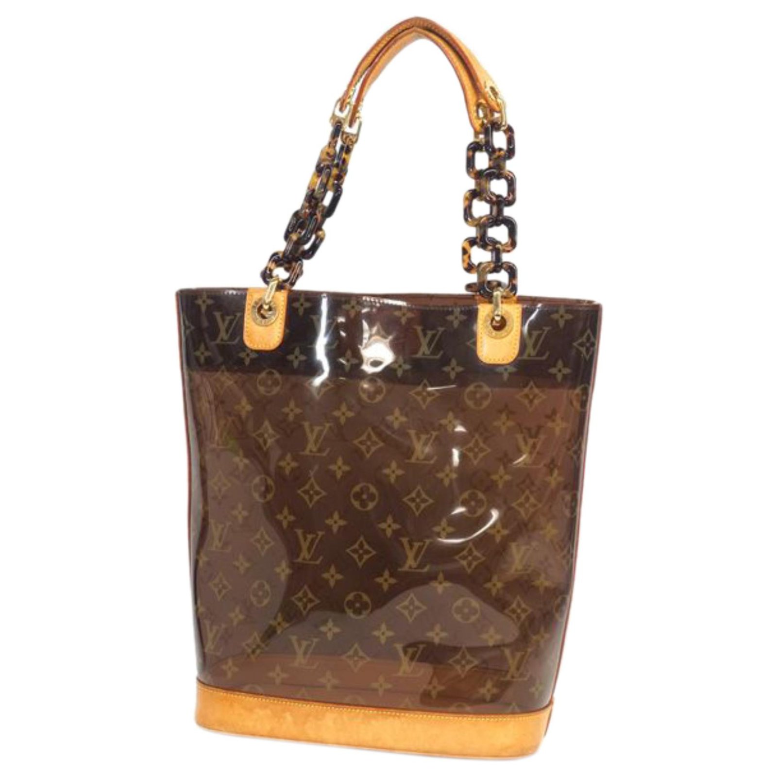 A plastic and leather tote bag, Louis Vuitton Cabas Ambre