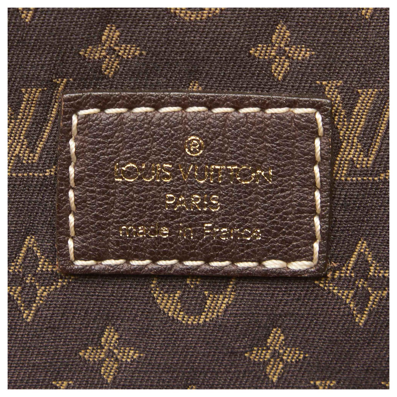 Louis Vuitton Brown Monogram Mini Lin Saumur Dark brown Leather Cotton  Pony-style calfskin Cloth ref.514031 - Joli Closet